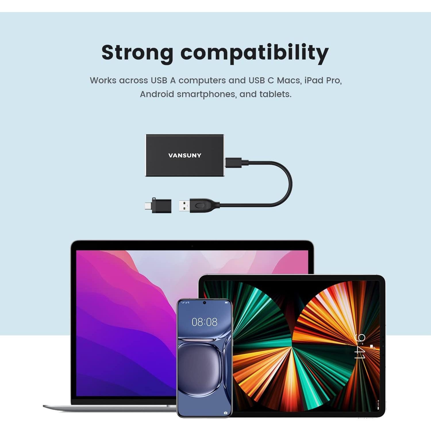 Vansuny SSD Externo 250GB Portátil USB 3.1 Alta Velocidad