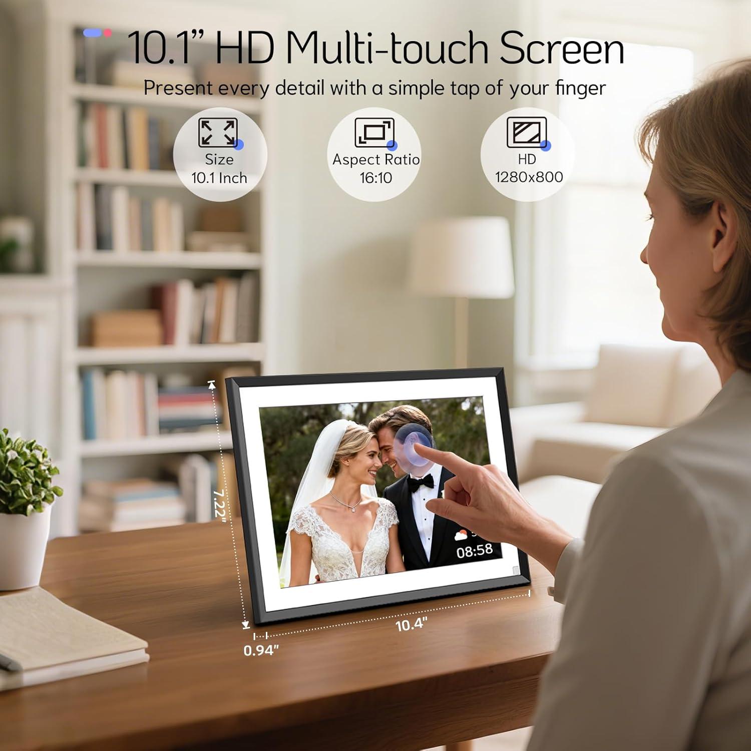 Marco de Fotos Digital NexFoto 10.1" HD WiFi 64GB Negro