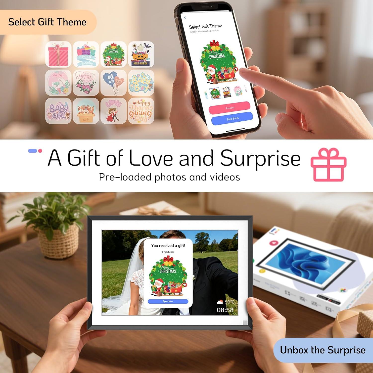 Marco de Fotos Digital NexFoto 10.1" HD WiFi 64GB Negro