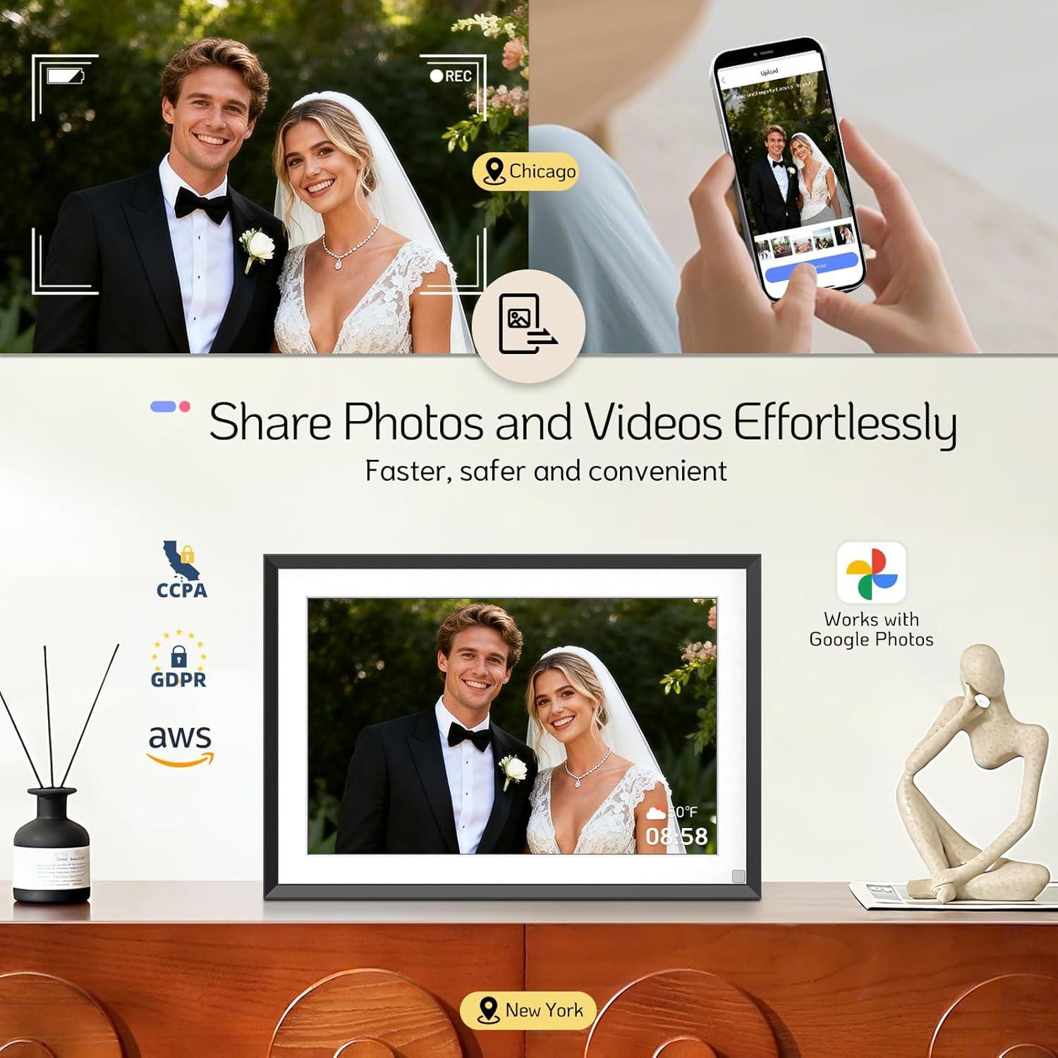 Marco de Fotos Digital NexFoto 10.1" HD WiFi 64GB Negro