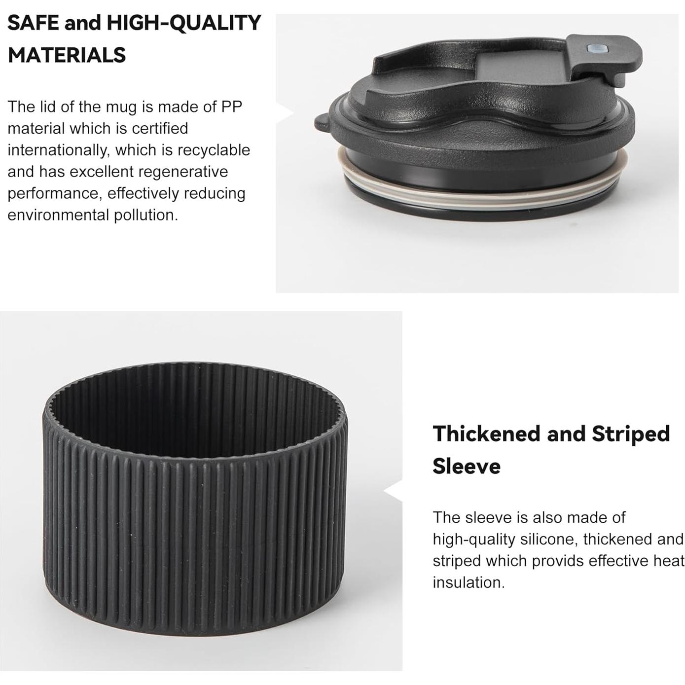 Taza de Café de Viaje TaoTaojarvie 0.47 L Cerámica Negra