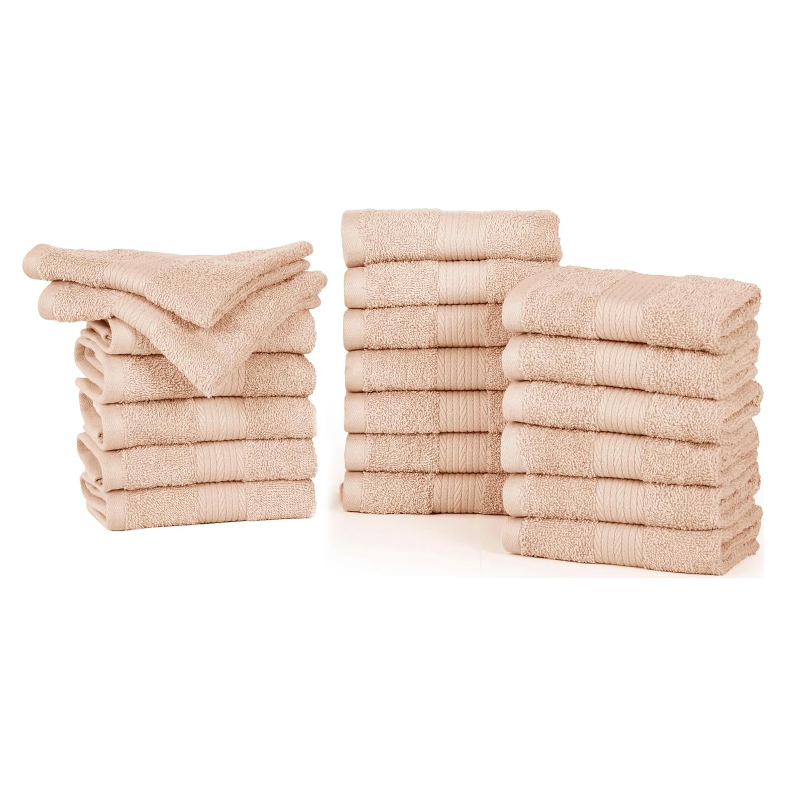 Paquete de 20 Toallas de Lavado Ample Decor 100% Algodón 600 GSM