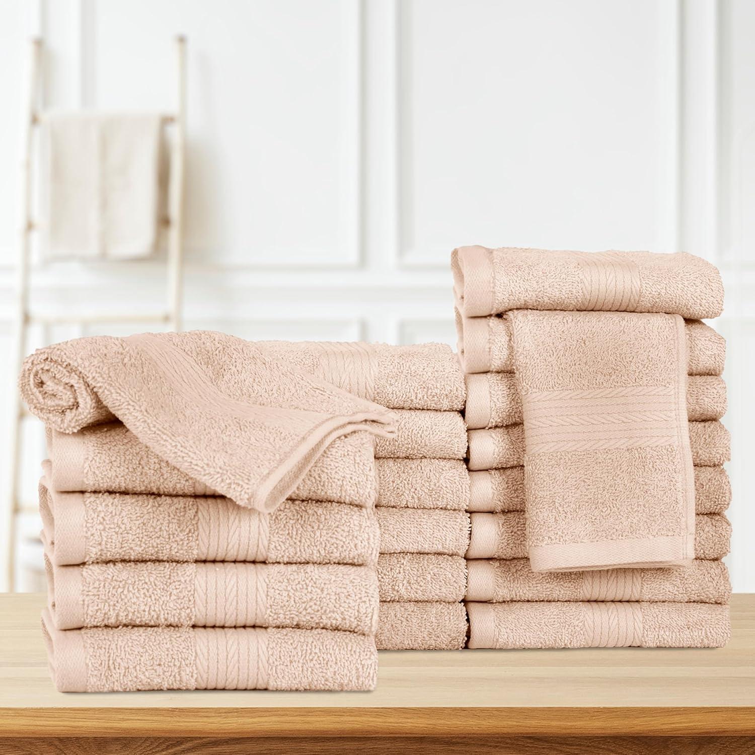 Paquete de 20 Toallas de Lavado Ample Decor 100% Algodón 600 GSM