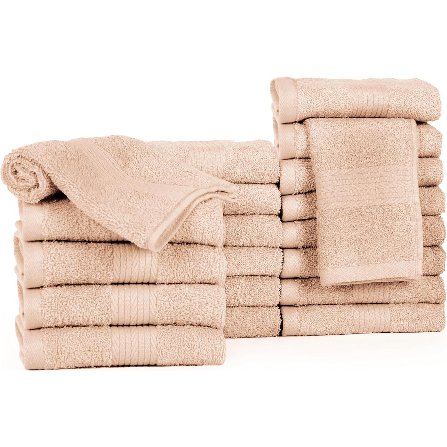 Paquete de 20 Toallas de Lavado Ample Decor 100% Algodón 600 GSM