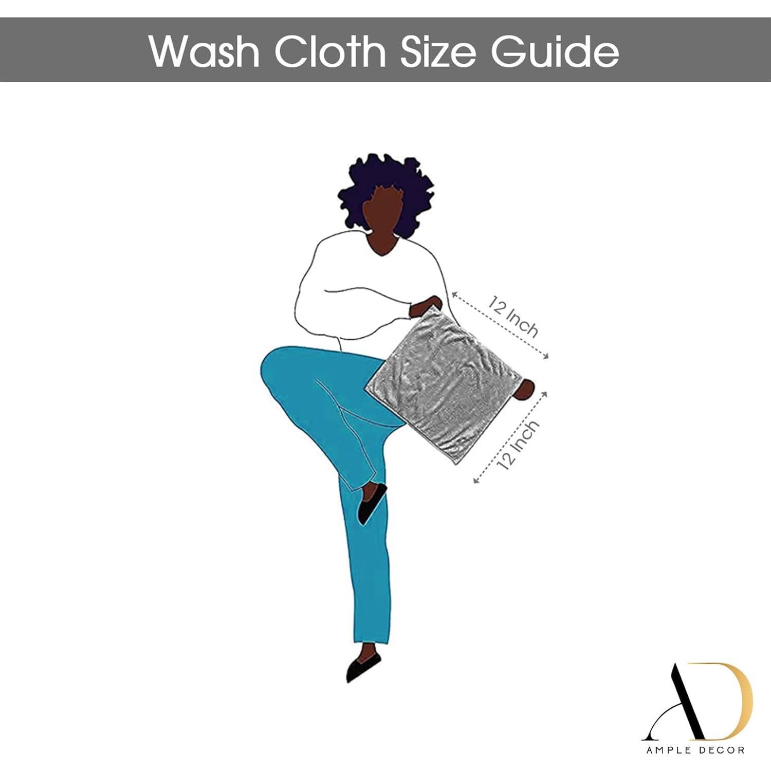 Paquete de 20 Toallas de Lavado Ample Decor 100% Algodón 600 GSM