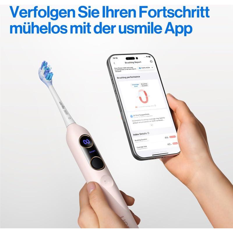 Cepillo de Dientes Eléctrico usmile Y20PRO Rosa, 4 Modos, App