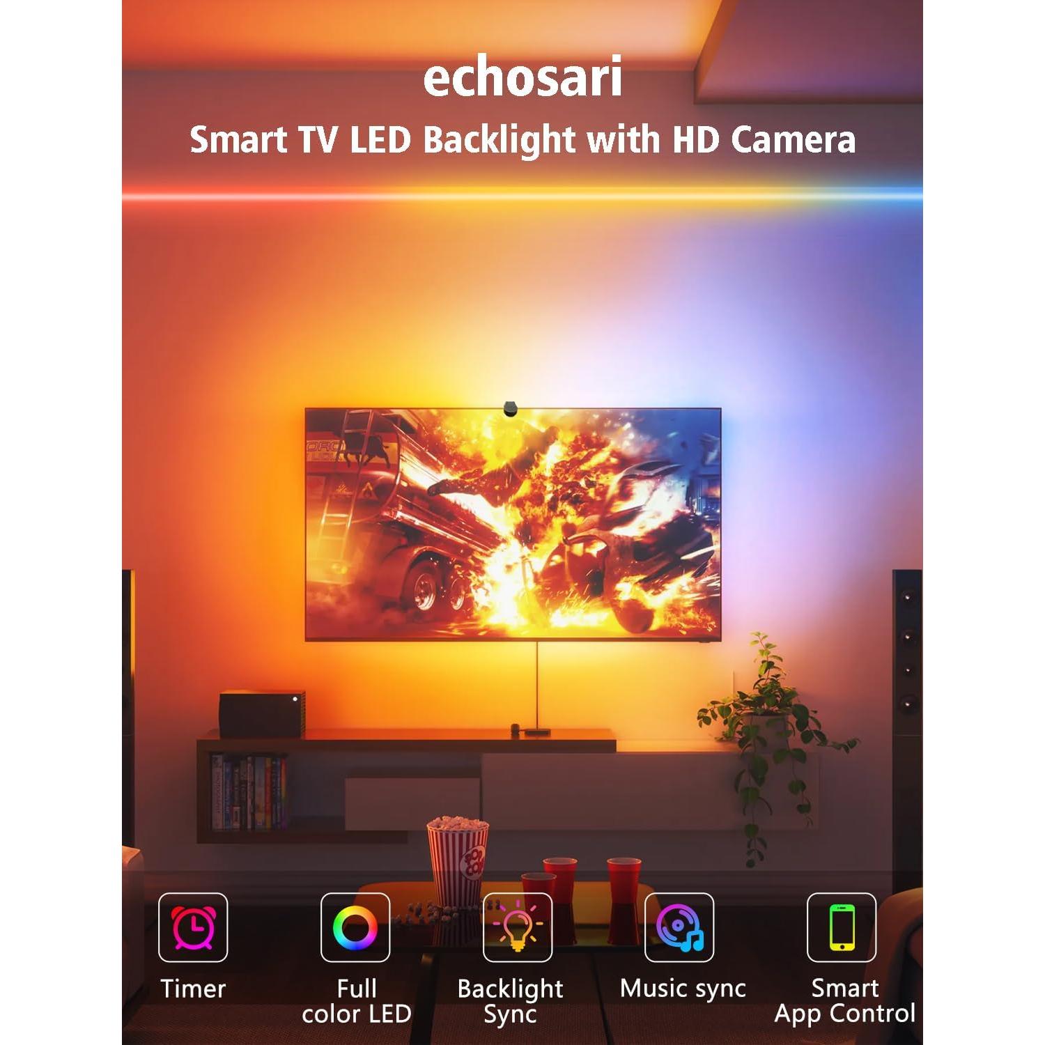 Luz de Fondo LED Echosari 4.5m RGB para TV 55-65"