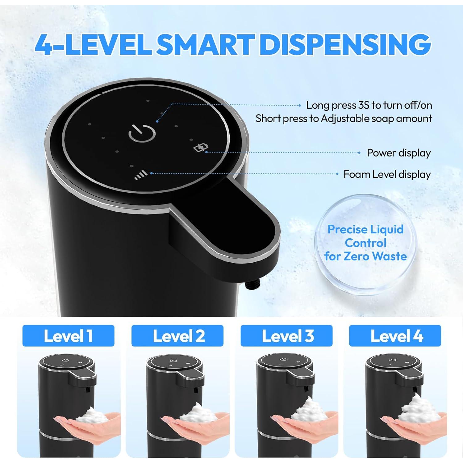 Dispensador Automático de Jabón Espumoso MTYGK Negro - 2 Unidades