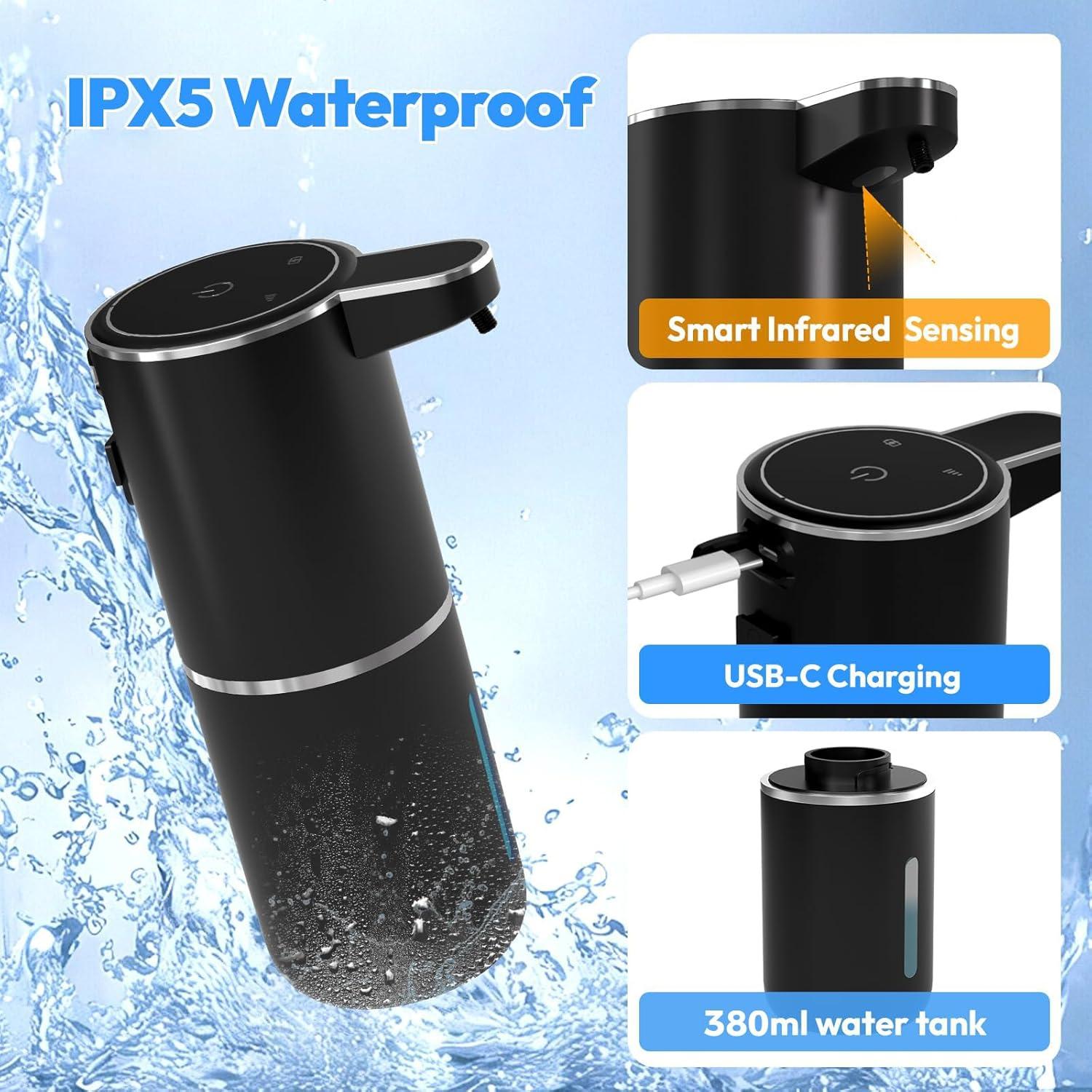 Dispensador Automático de Jabón Espumoso MTYGK Negro - 2 Unidades