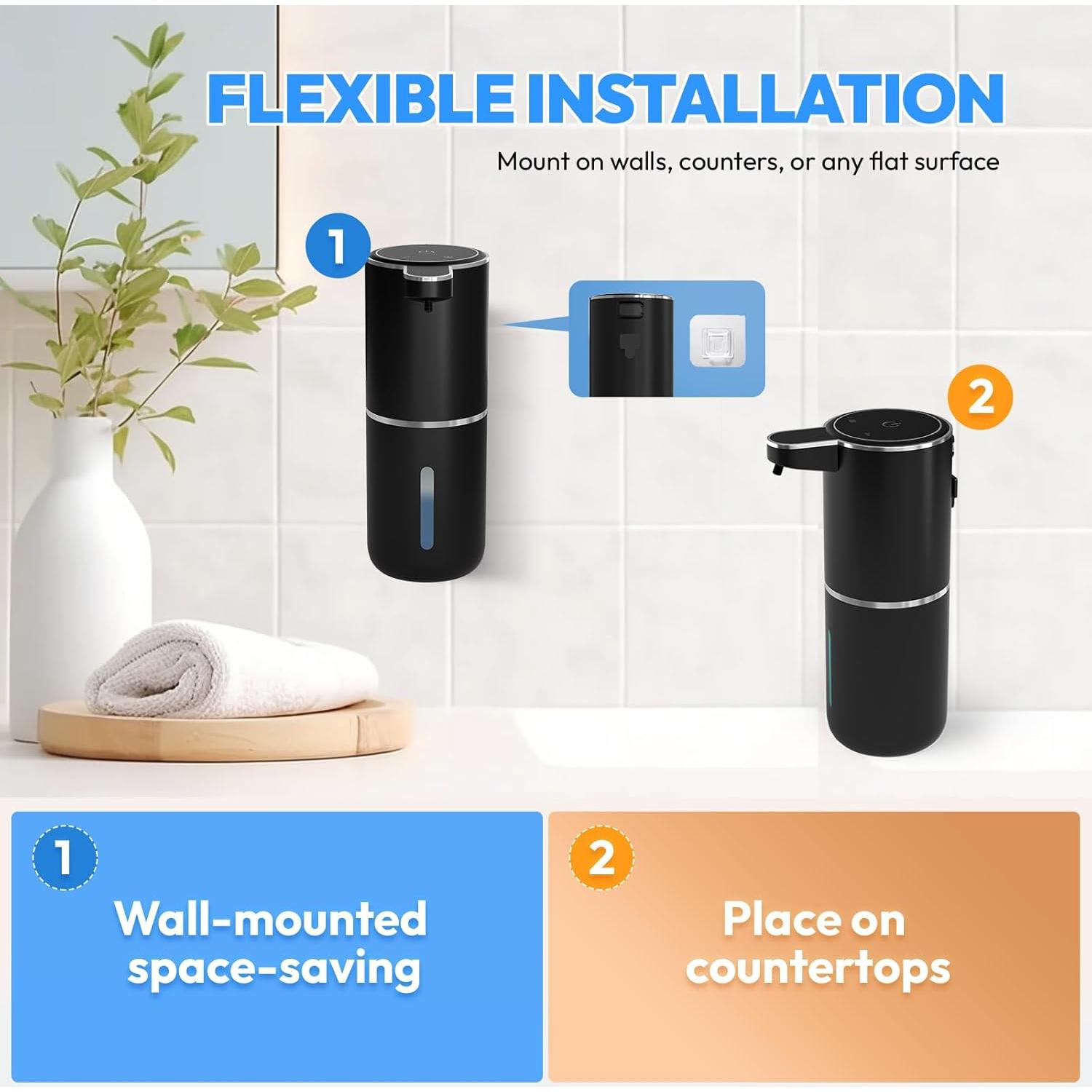 Dispensador Automático de Jabón Espumoso MTYGK Negro - 2 Unidades