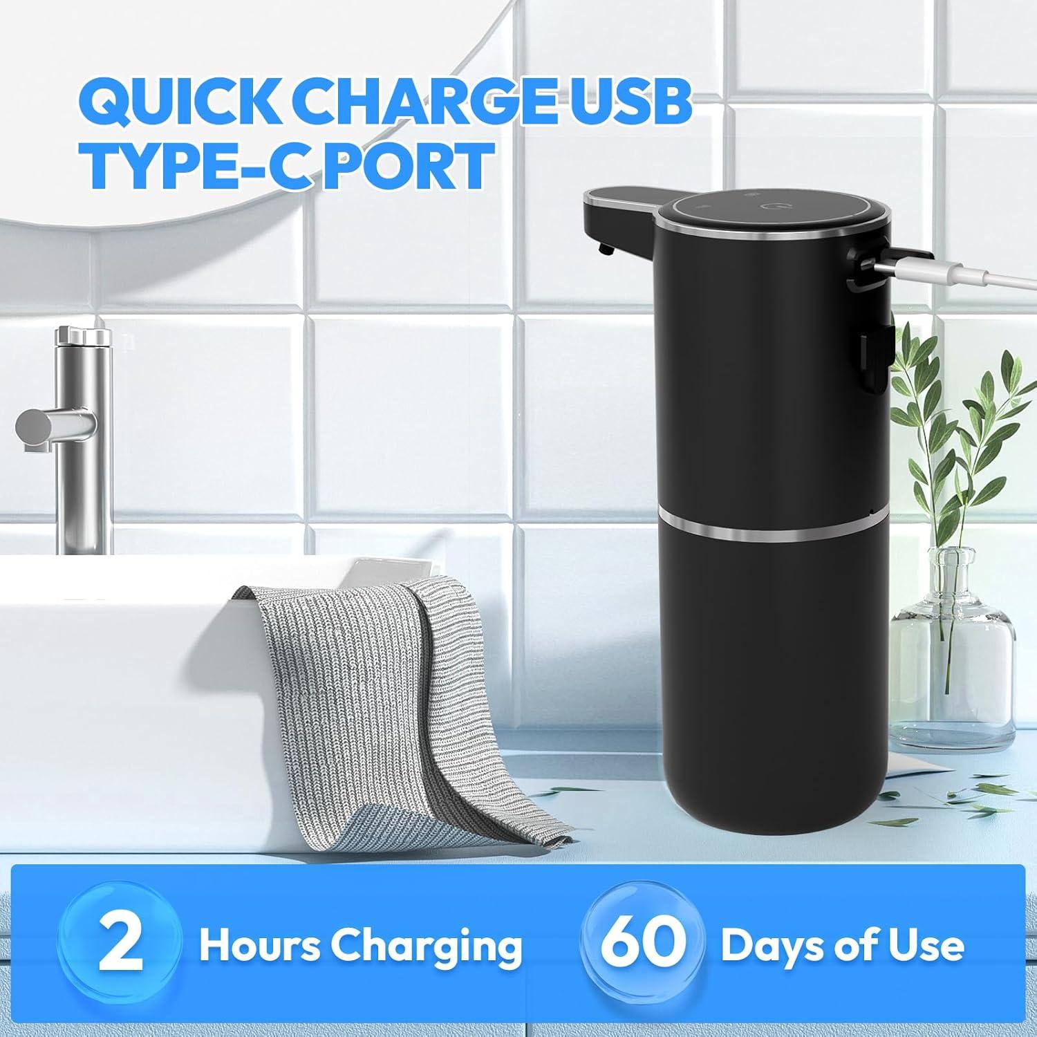 Dispensador Automático de Jabón Espumoso MTYGK Negro - 2 Unidades