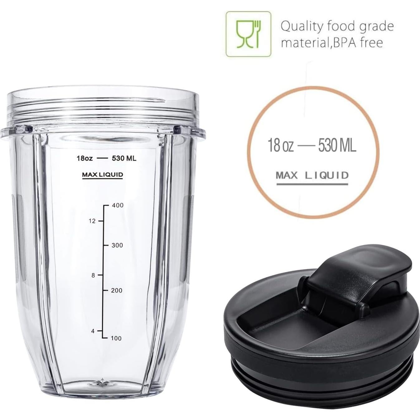 Tazas de Reemplazo 530ml Ninja Nutri BN401 BN800 - 2 Paquete