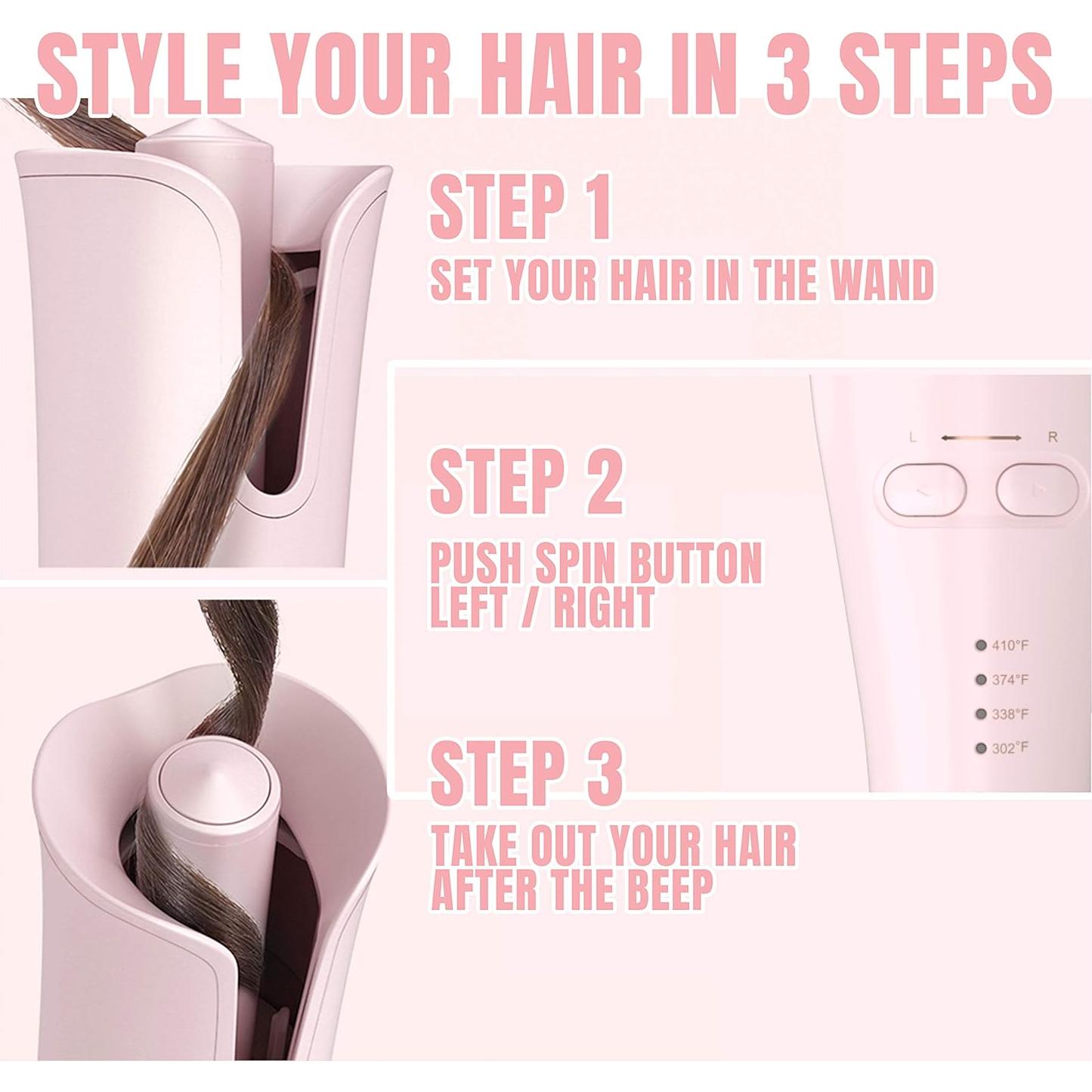 Rizador Automático de Cabello Lena - Plancha Iónica Negra