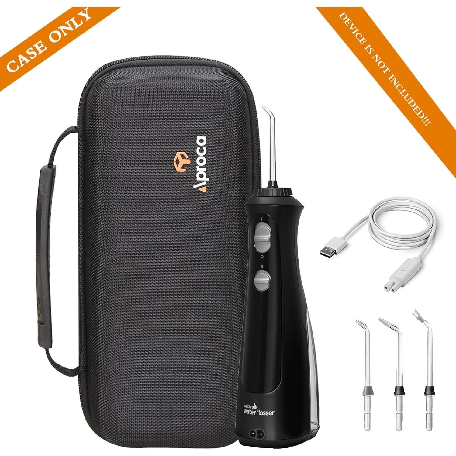 Funda de viaje dura negra Aproca para irrigador Waterpik WF-02