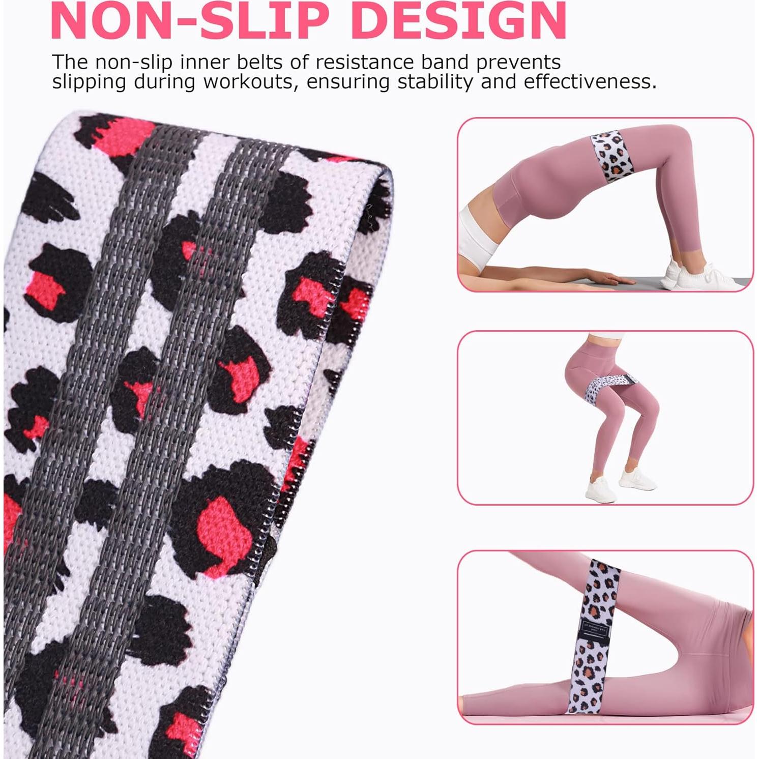 Bandas de Glúteos KRIXAM - 3 Niveles de Resistencia - Estampado Leopardo
