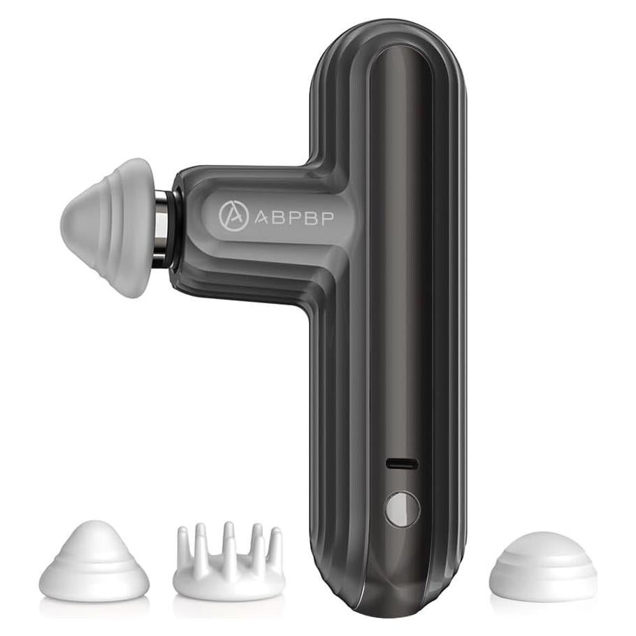 Pistola de Masaje Portátil ABPBP SK9 Mini - Tejido Profundo, 4 Cabezas