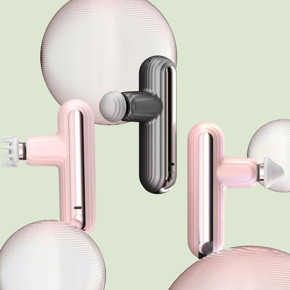 Pistola de Masaje Portátil ABPBP SK9 Mini - Tejido Profundo, 4 Cabezas