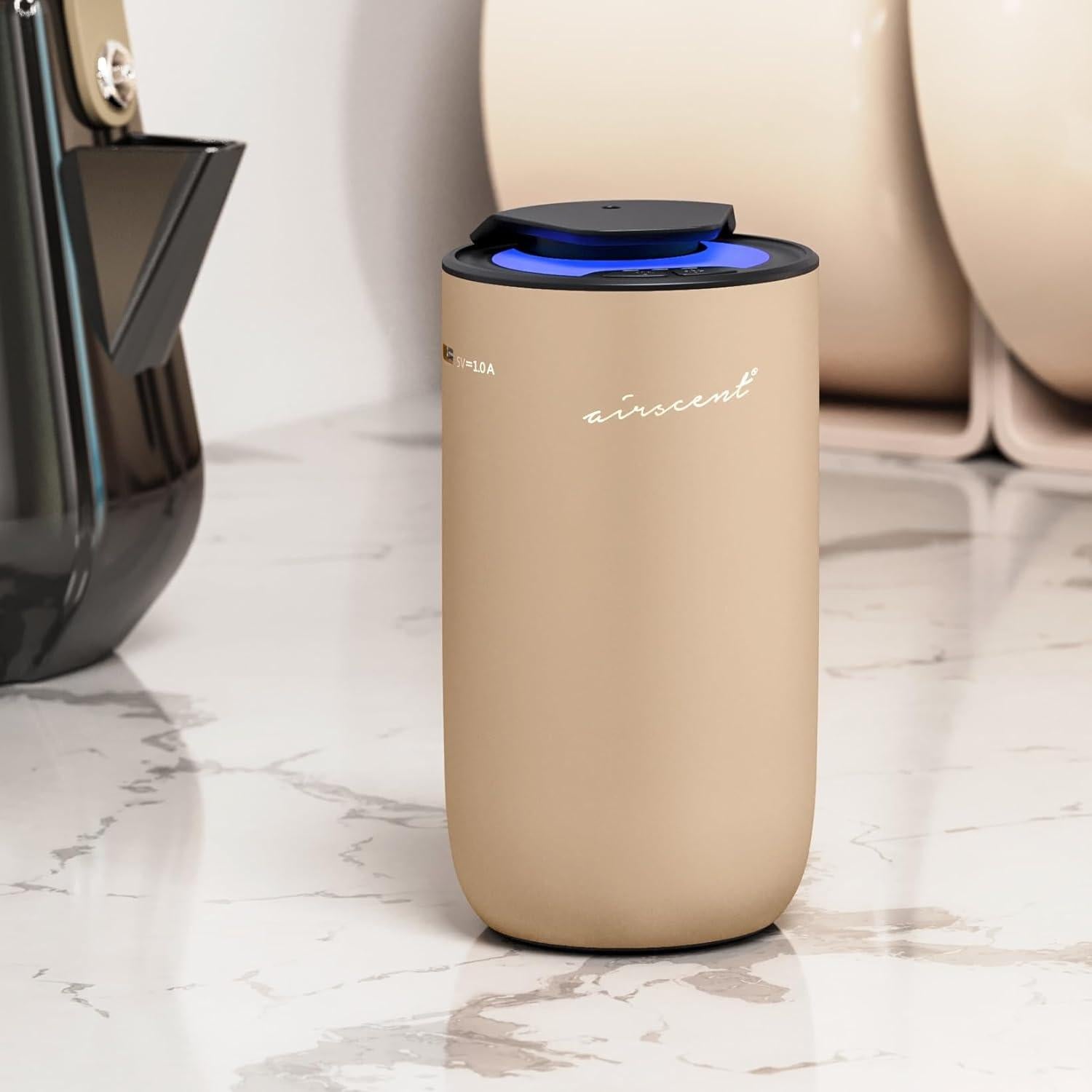 Difusor de Aceite Aromático AirScent Mini Sin Agua Dorado 15 mL