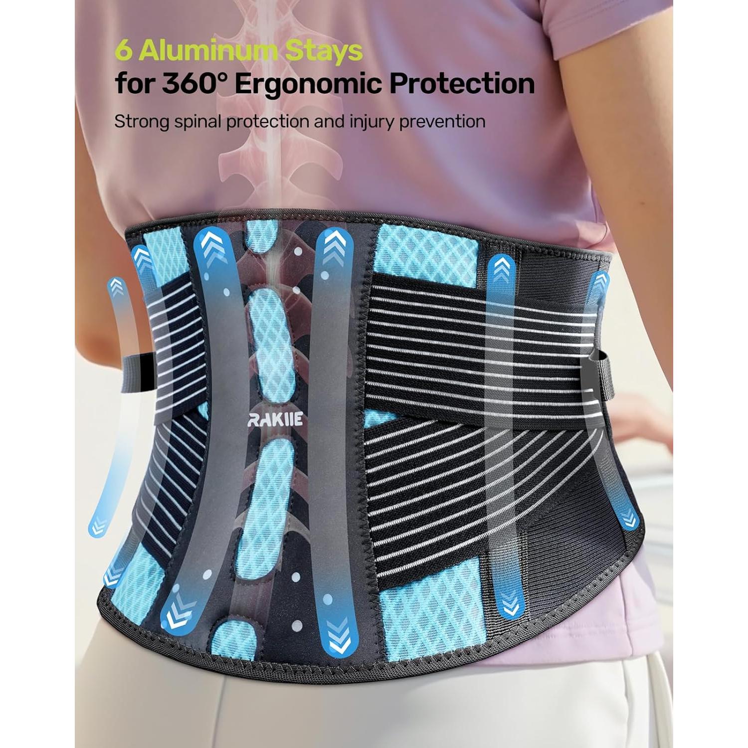 Faja de Soporte Lumbar Rakiie para Espalda Baja - Tamaño S