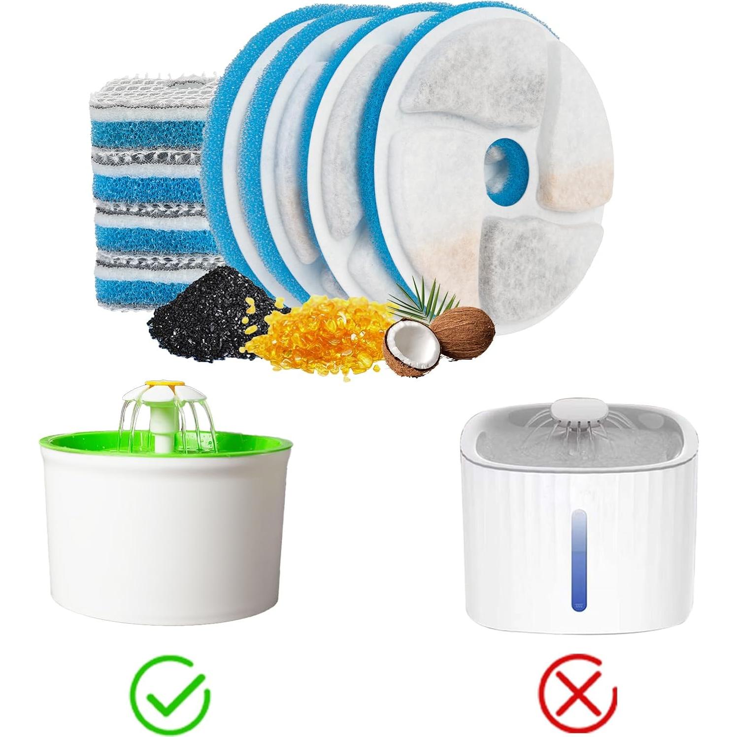 Filtros de Reemplazo ANNAINUTC para Fuente de Agua Gato - 8 Piezas