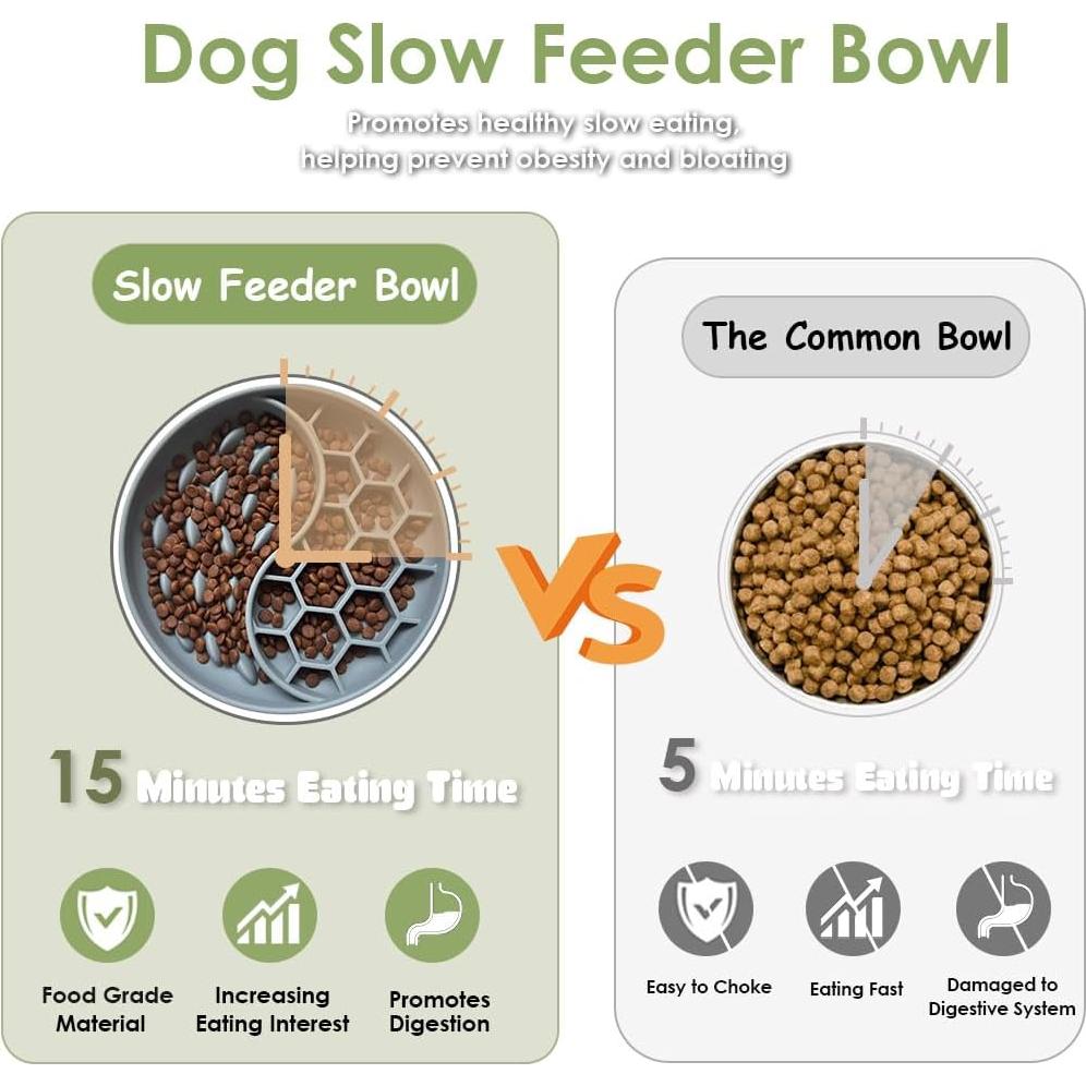 Cuenco Antideslizante para Perros AVYDIIF 25.4cm Gris