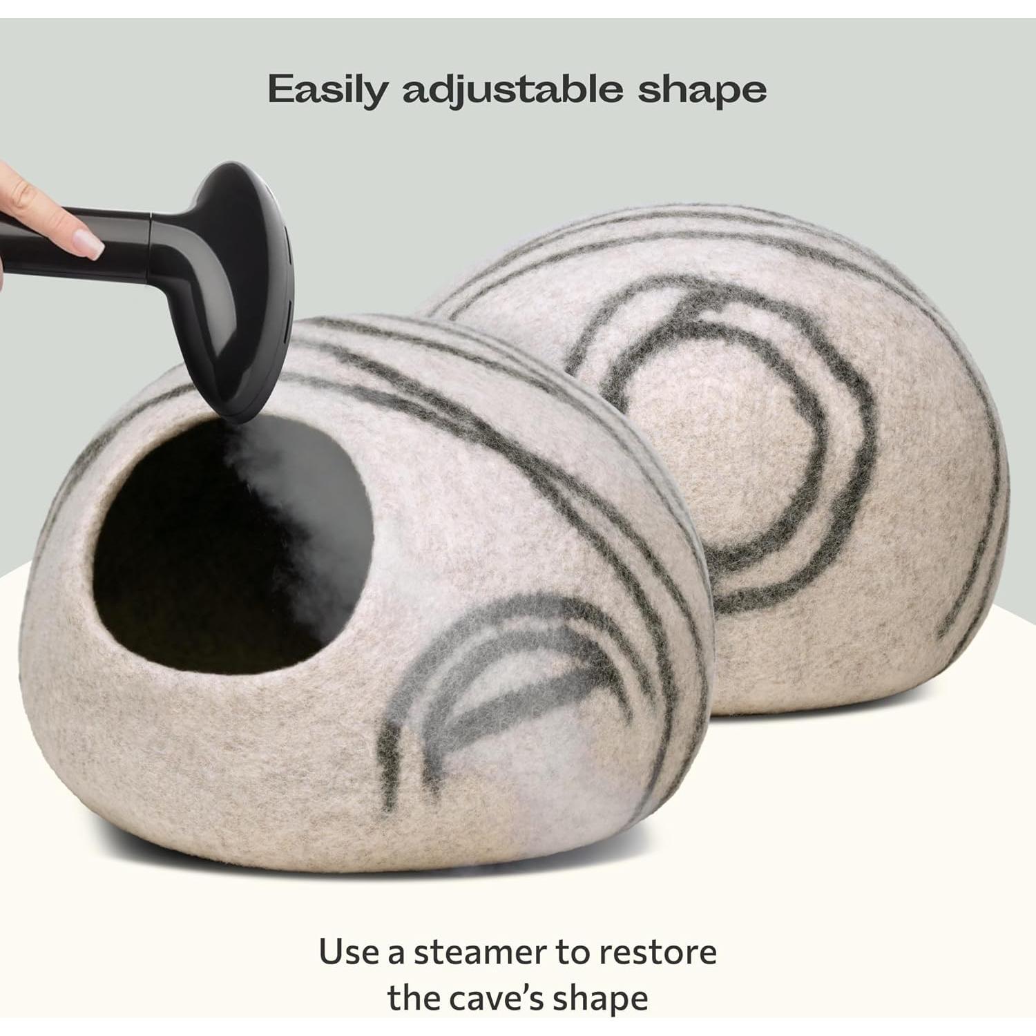 Cueva para Gatos MEOWFIA Mediana de Lana Merino Gris Claro