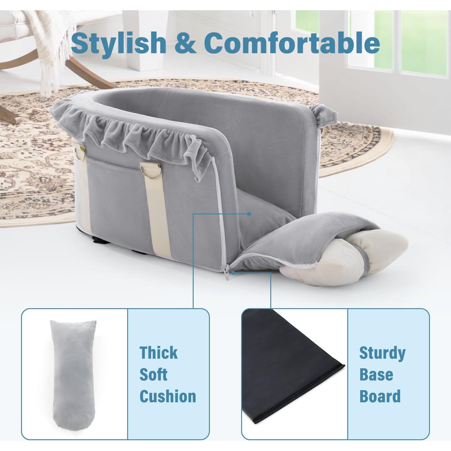 Asiento de Coche para Mascotas Jaoul Gris - 43x22cm - 1.05kg