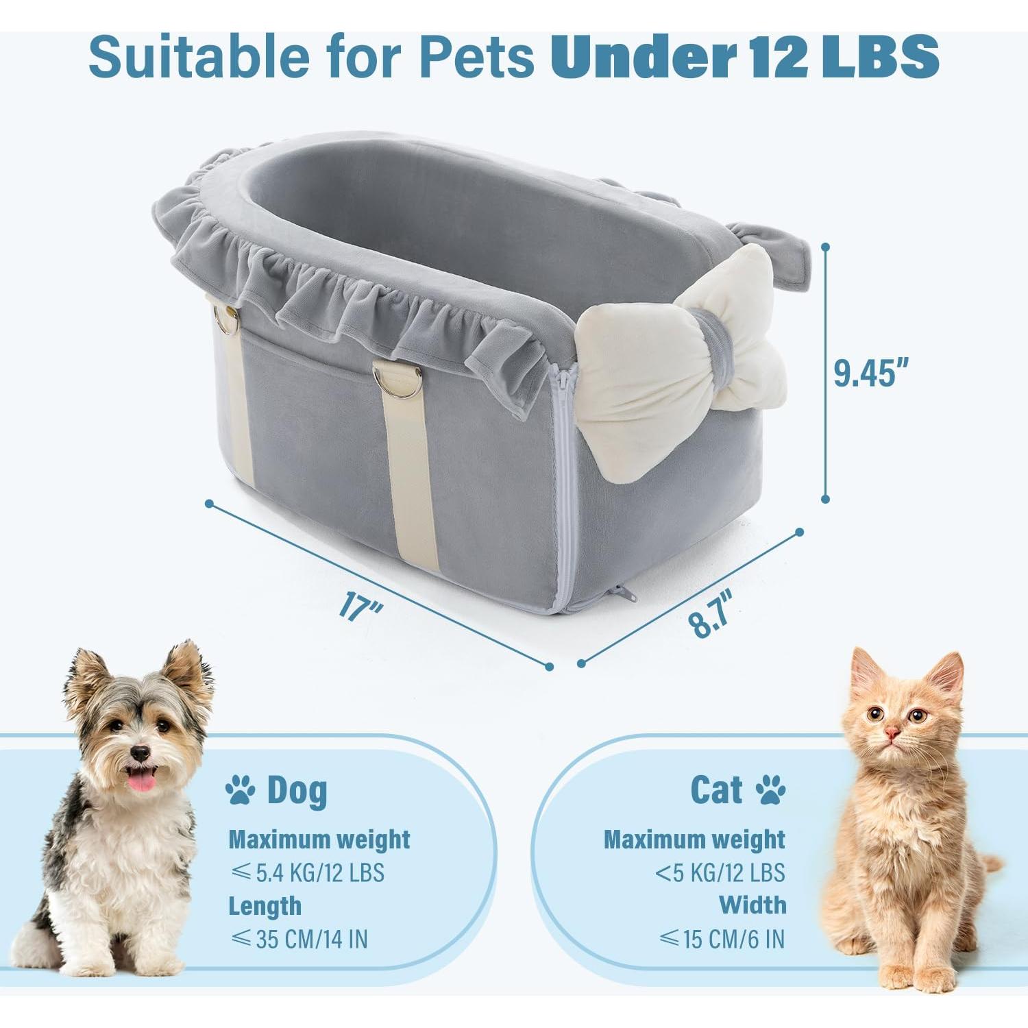 Asiento de Coche para Mascotas Jaoul Gris - 43x22cm - 1.05kg