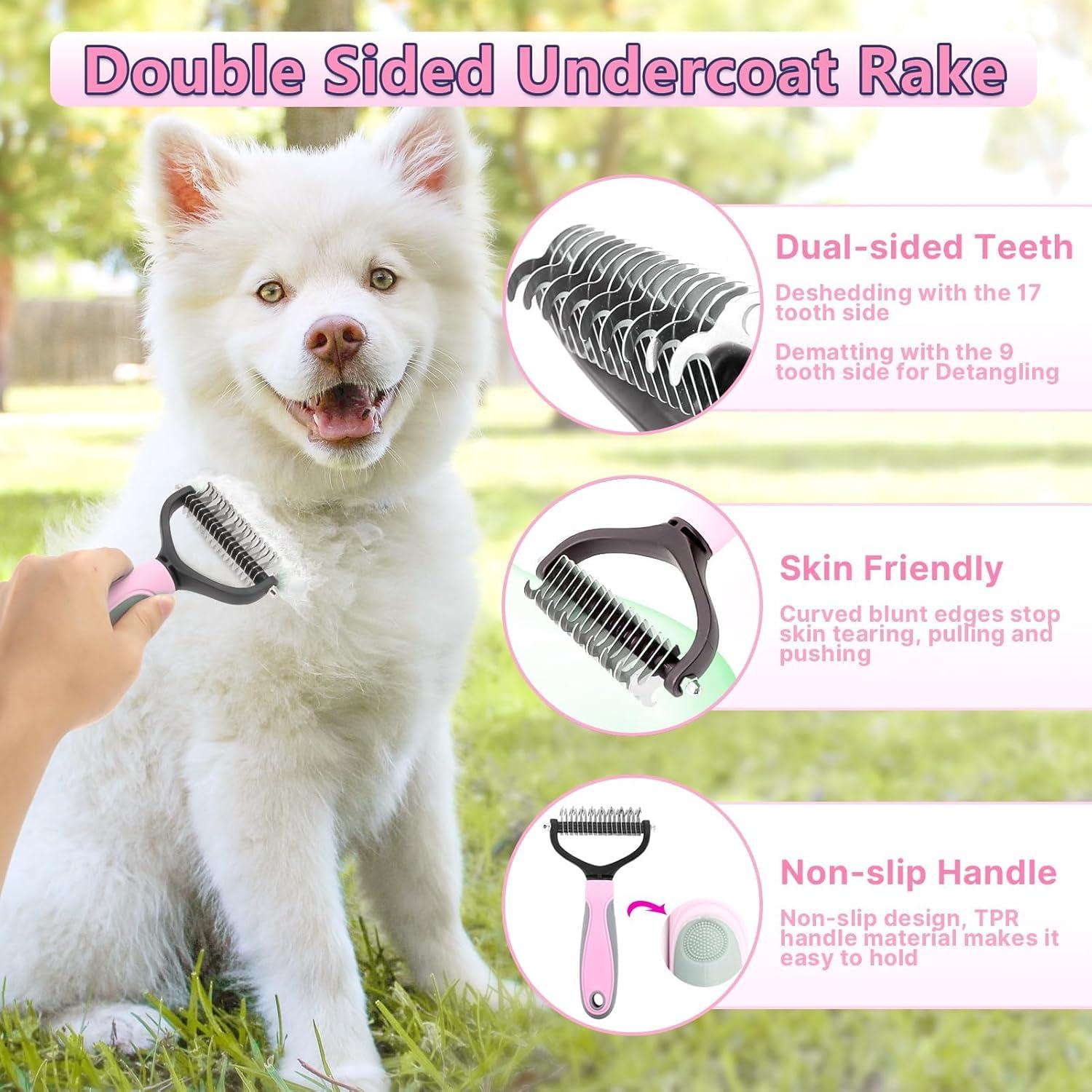 Kit de Cepillos para Perros 6 Pcs Lanswood Rosa