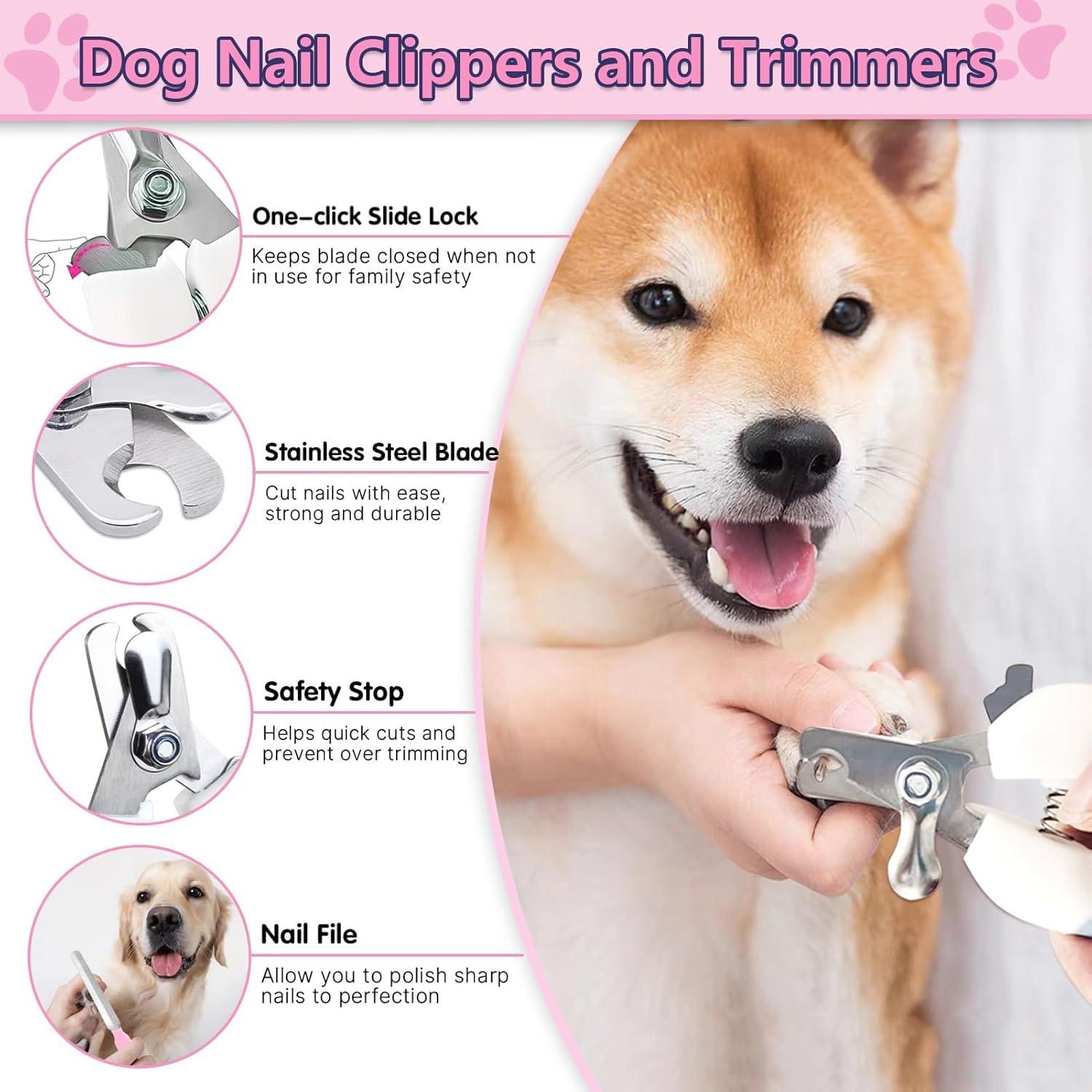 Kit de Cepillos para Perros 6 Pcs Lanswood Rosa