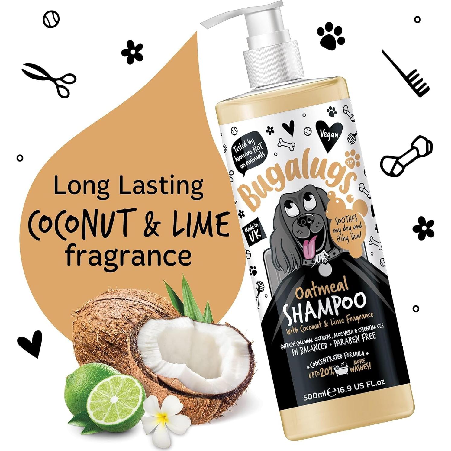 Champú para perros BUGALUGS 500ml con avena y aloe vera