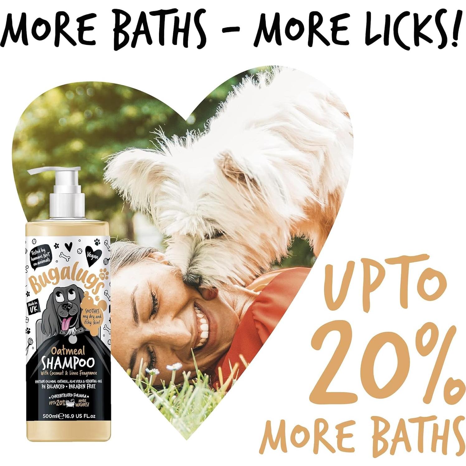 Champú para perros BUGALUGS 500ml con avena y aloe vera