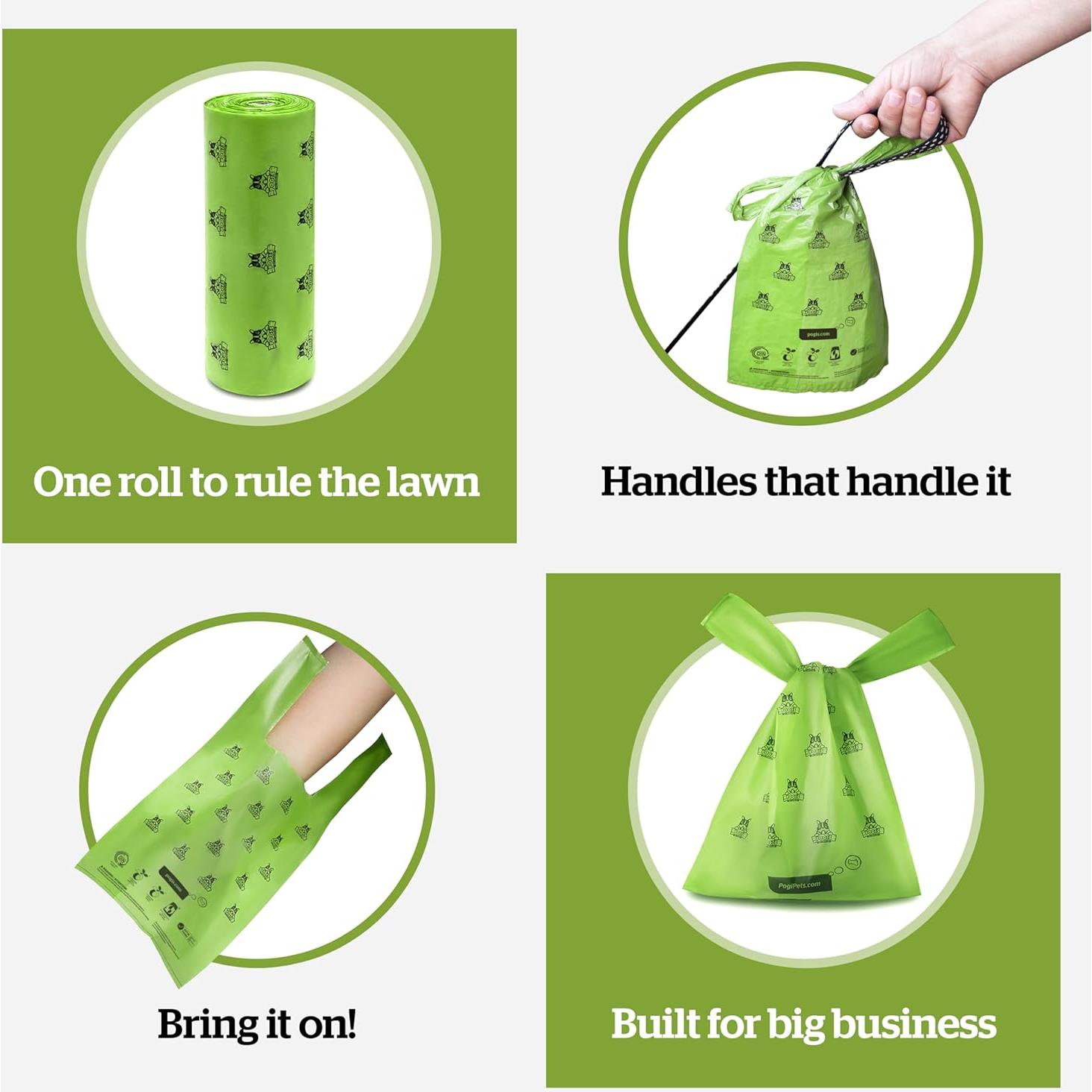 Bolsas Compostables para Mascotas Pogi - 120 Unidades Extra Grandes