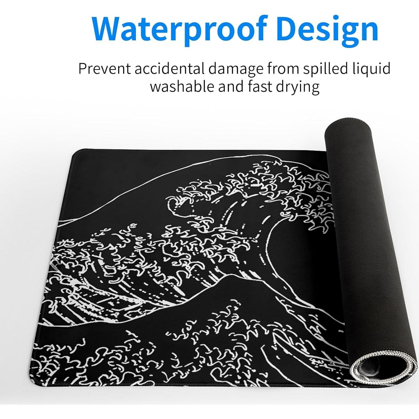 Alfombrilla de Ratón Extendida Siski 70x30 cm Olas Negras