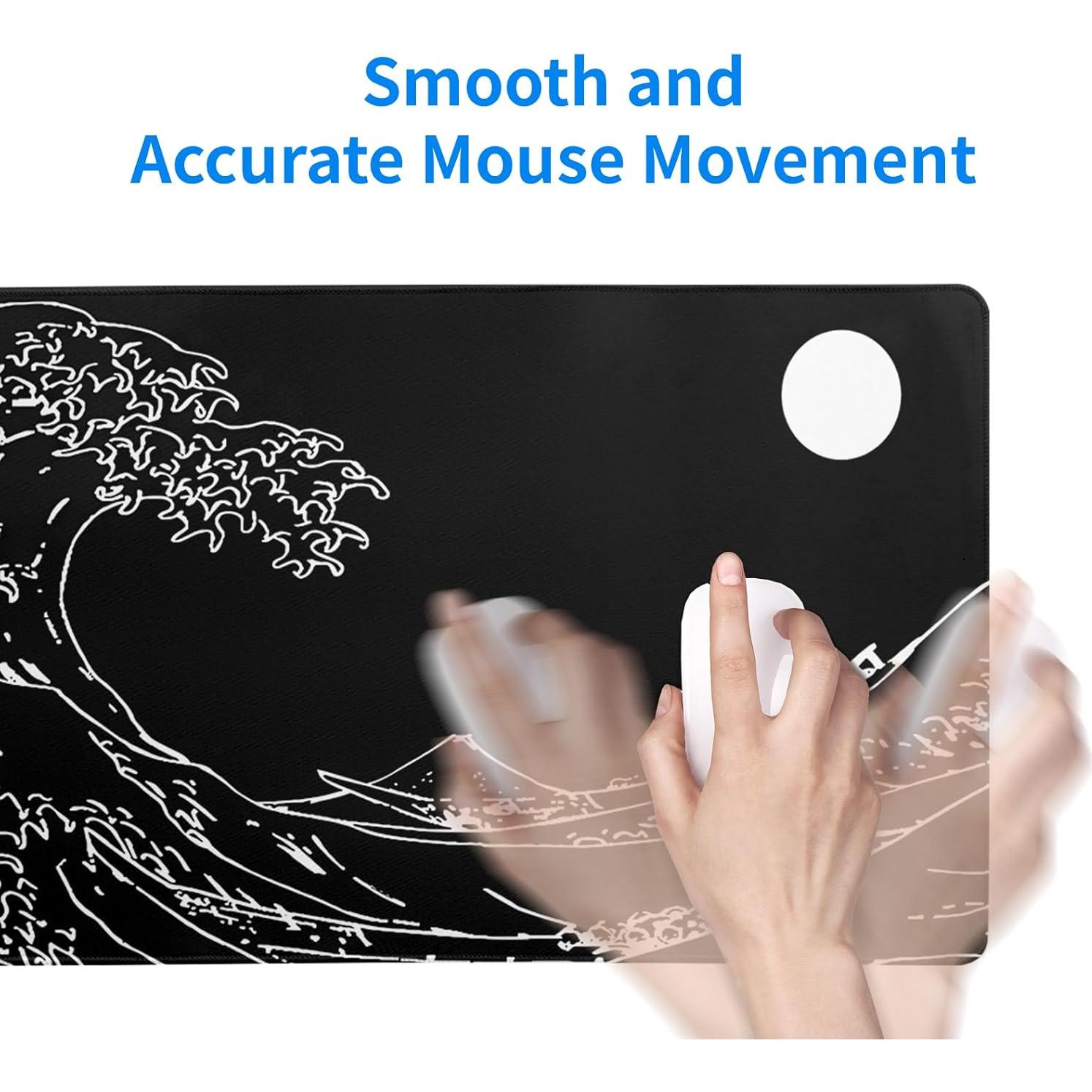 Alfombrilla de Ratón Extendida Siski 70x30 cm Olas Negras