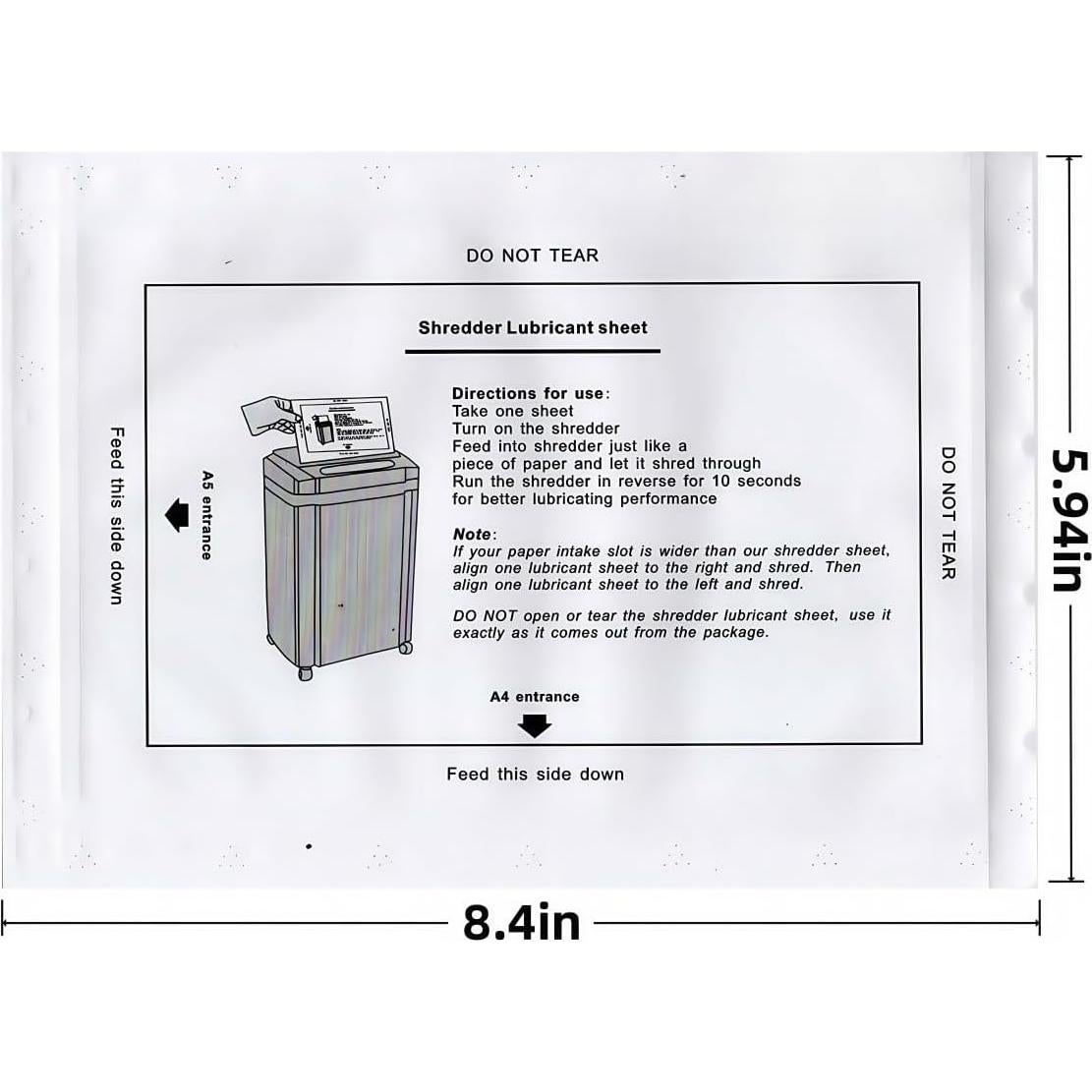 Hojas de Lubricante para Trituradoras ZUMVIVIN - Paquete de 6