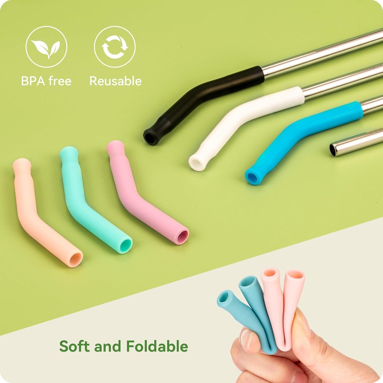 Popotes de Metal Snowfall 17.78 cm con Punta de Silicona - Set 1