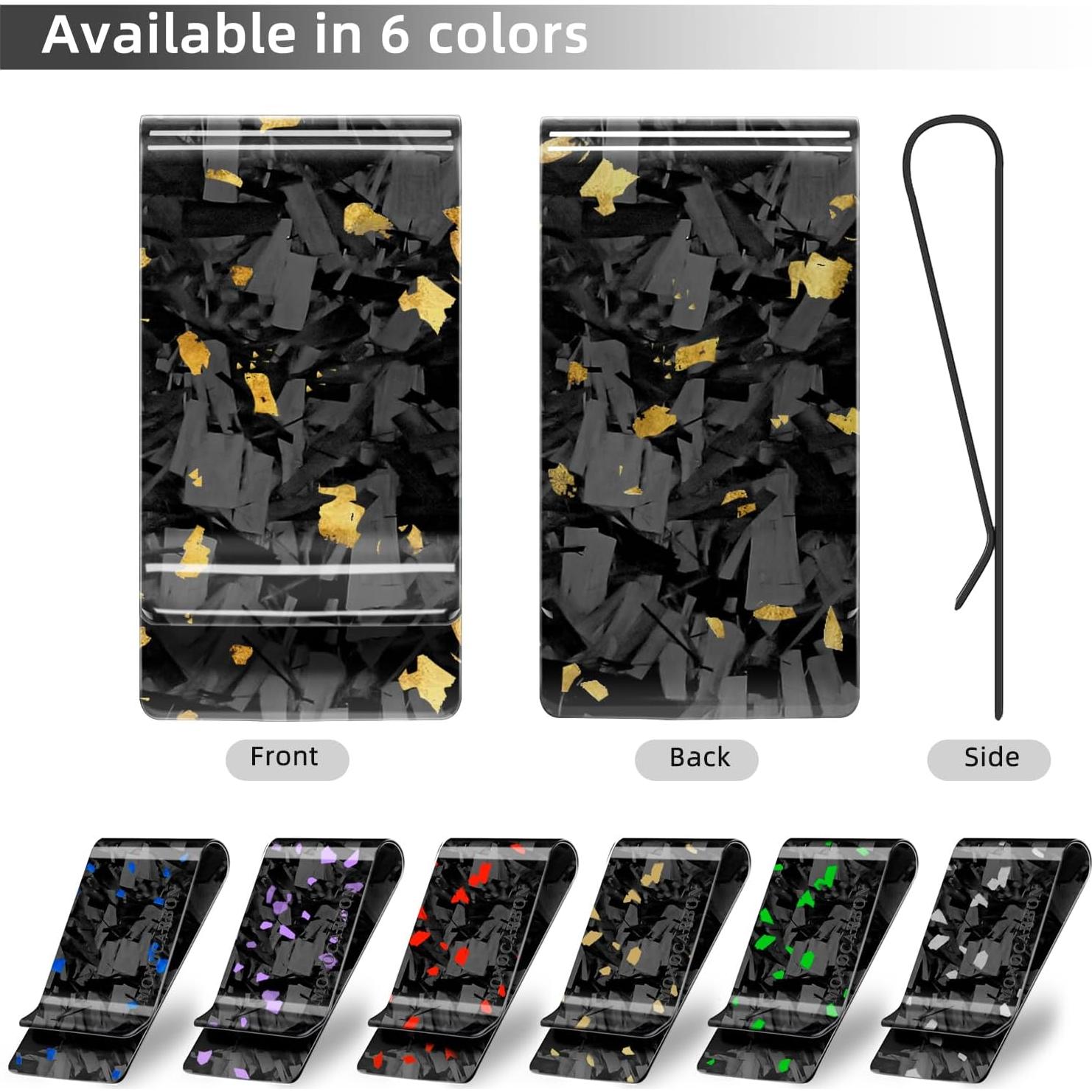 Clip de Dinero MONOCARBON de Fibra de Carbono Azul Forjado