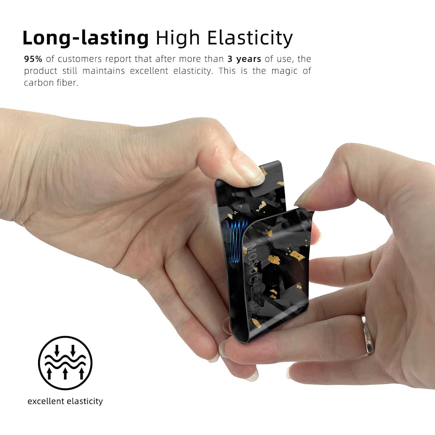 Clip de Dinero MONOCARBON de Fibra de Carbono Azul Forjado