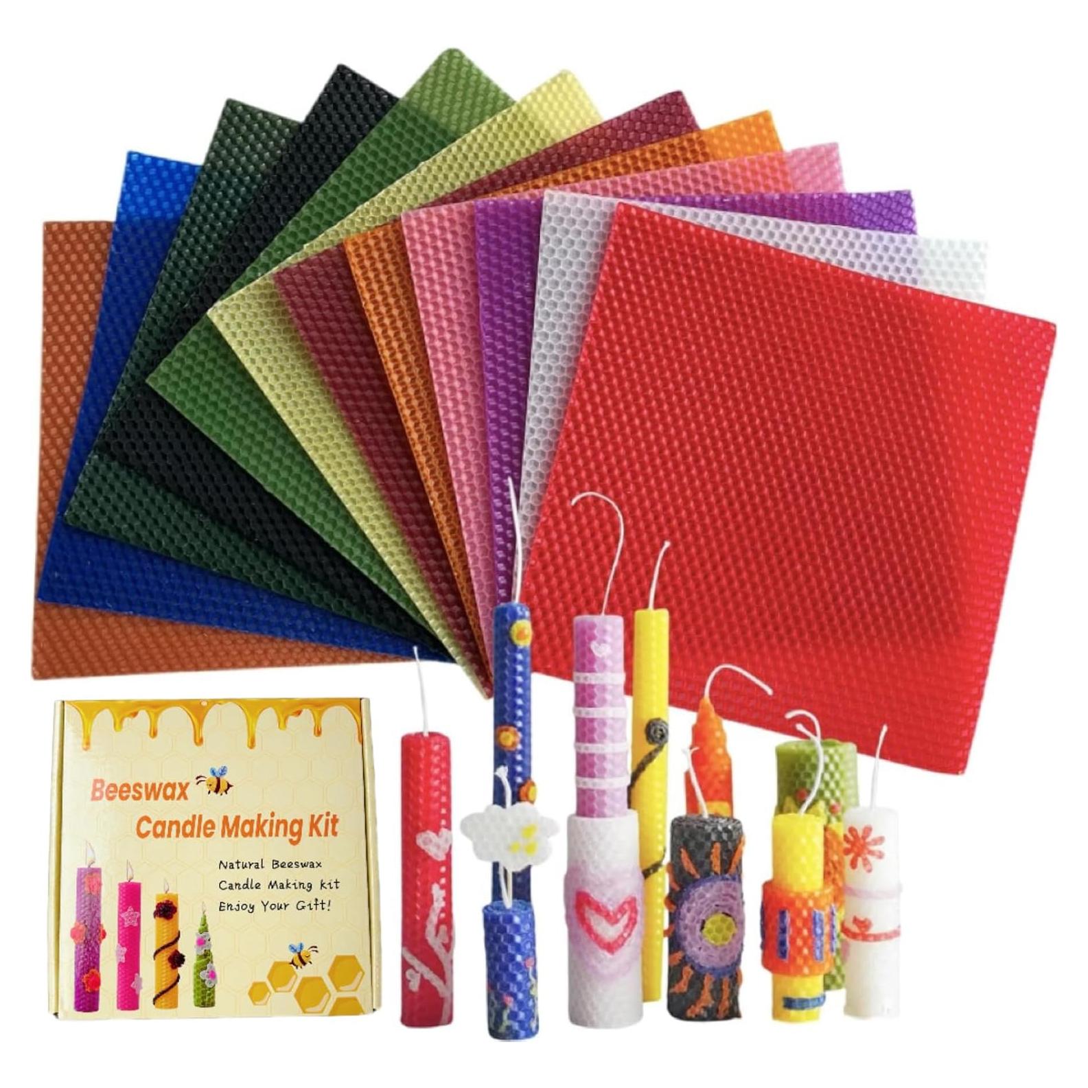 Kit de Fabricación de Velas Phinicco 12 Hojas Cera Abeja 20x20cm