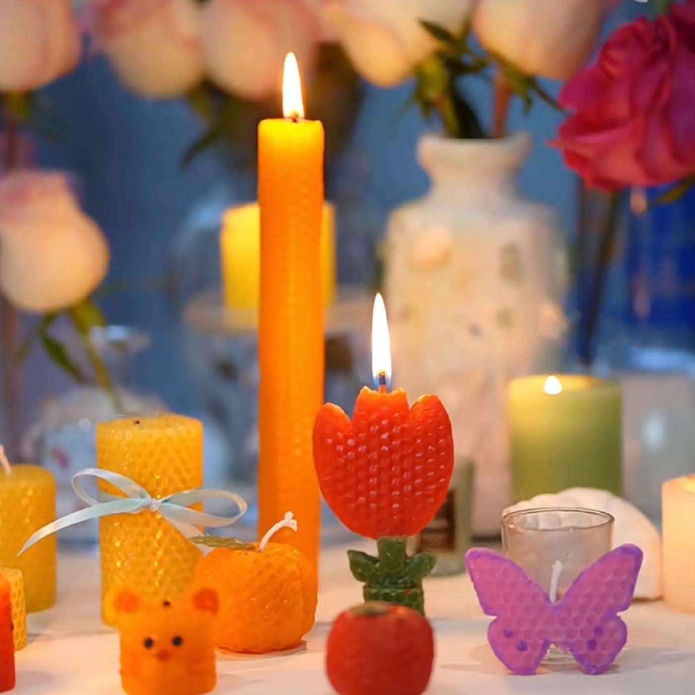 Kit de Fabricación de Velas Phinicco 12 Hojas Cera Abeja 20x20cm