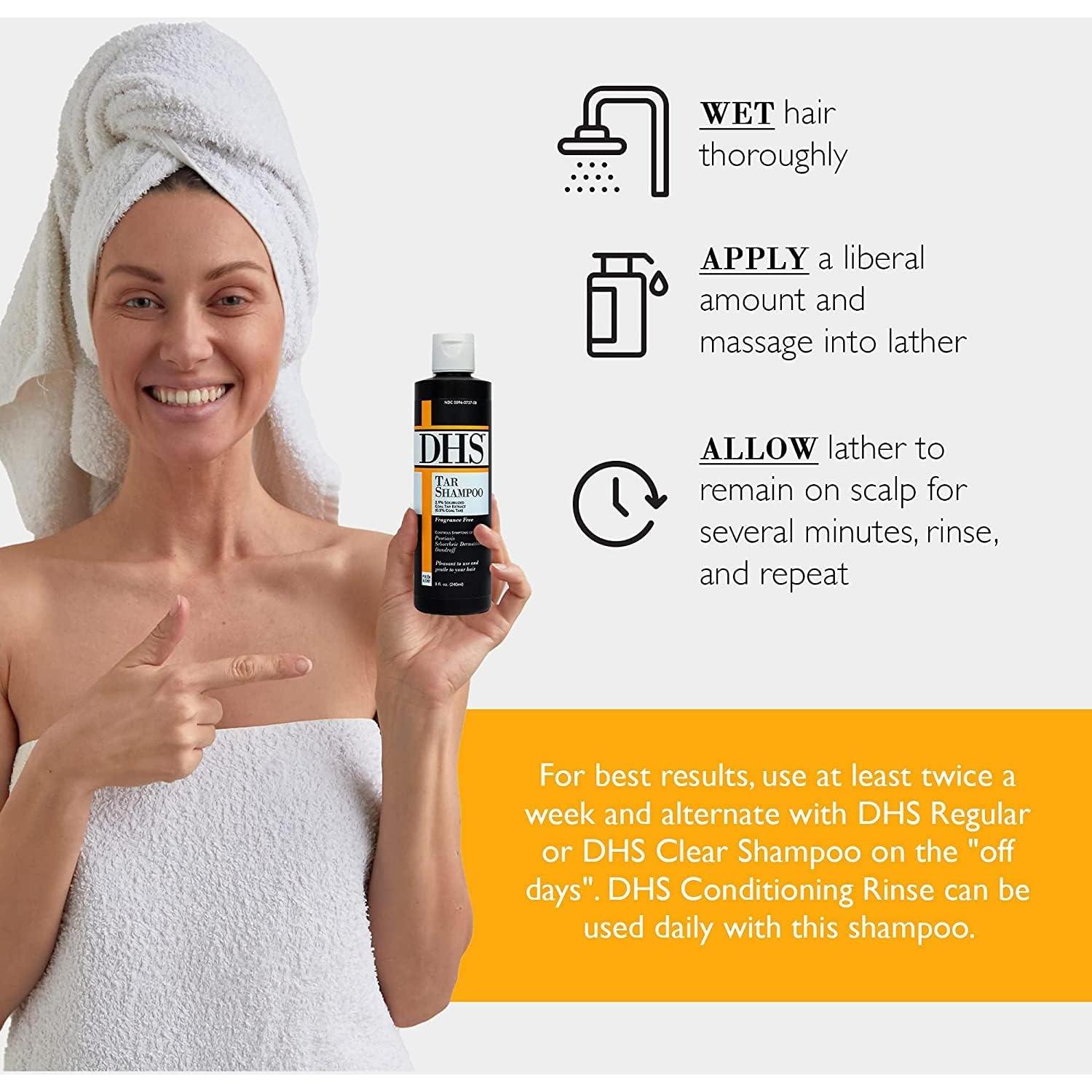 Champú de Alquitrán DHS 8 oz - Paquete de 2 Botellas