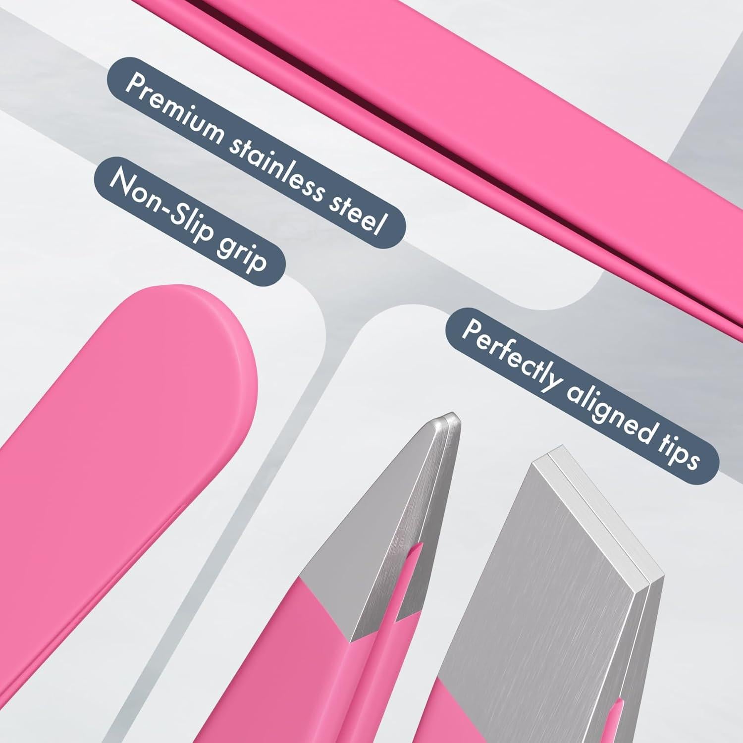 Set de 2 Pinzas de Acero Inoxidable EZ2LIVE Rosa