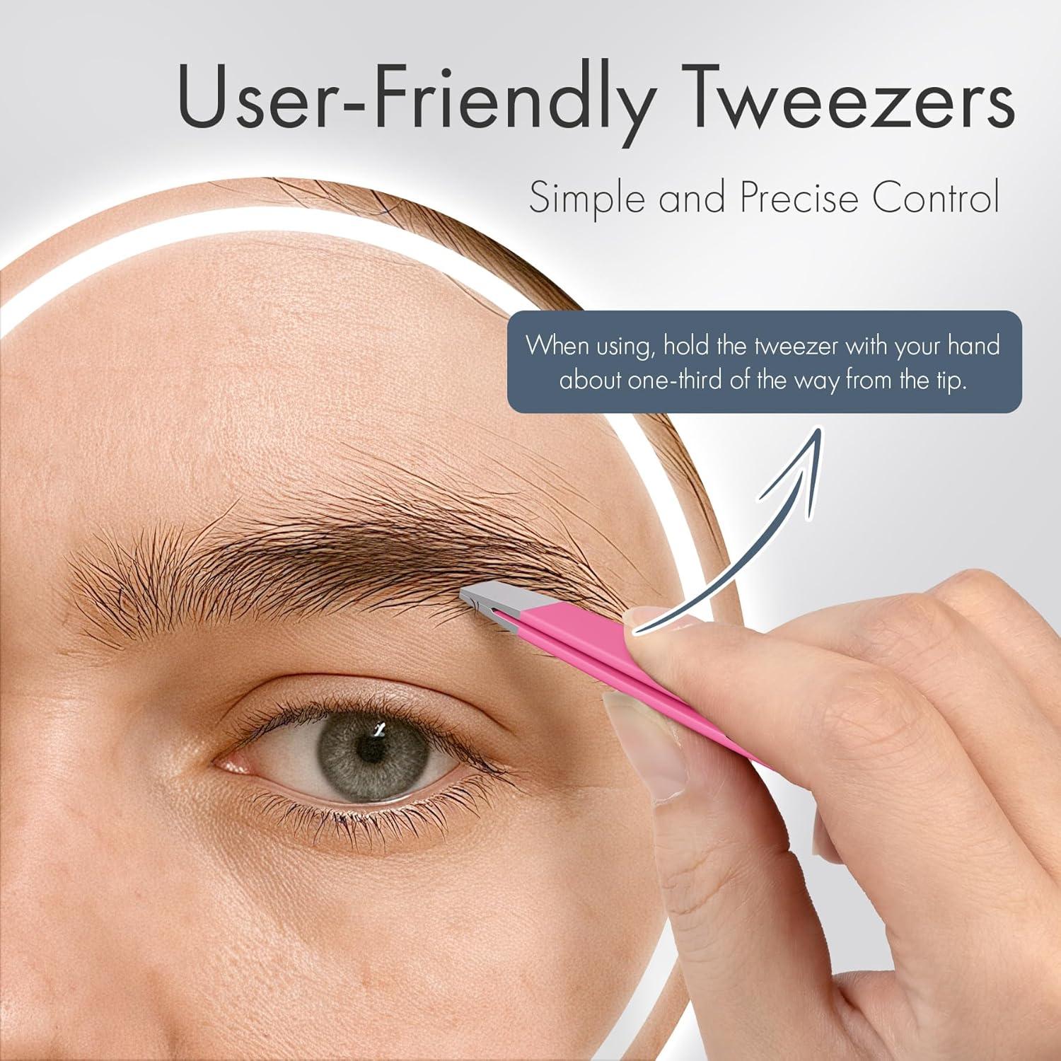 Set de 2 Pinzas de Acero Inoxidable EZ2LIVE Rosa