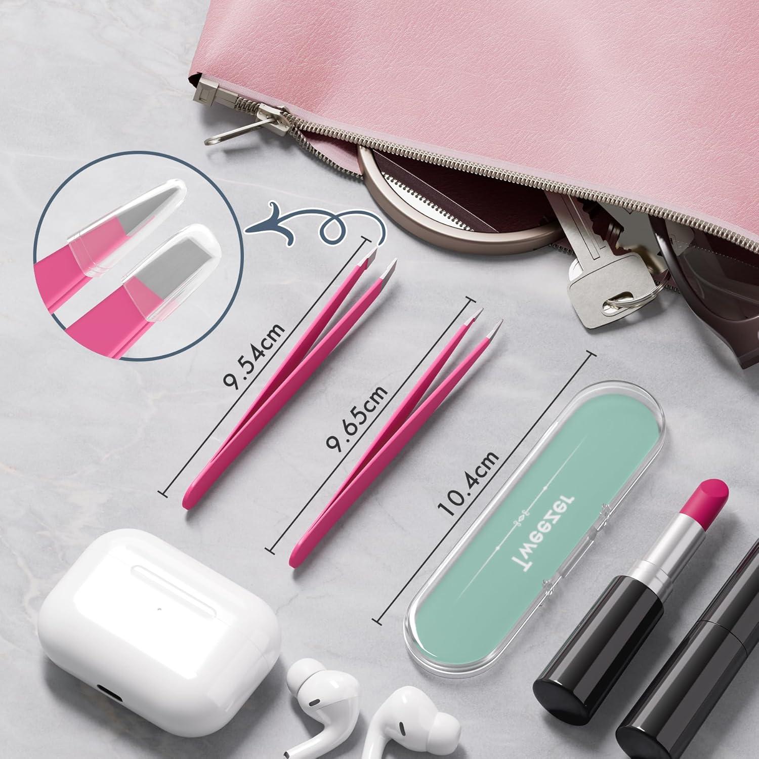 Set de 2 Pinzas de Acero Inoxidable EZ2LIVE Rosa