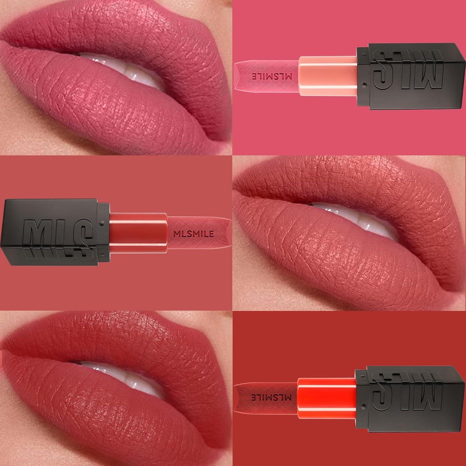 Conjunto de 3 lápices labiales satén MLSMILE a prueba de agua