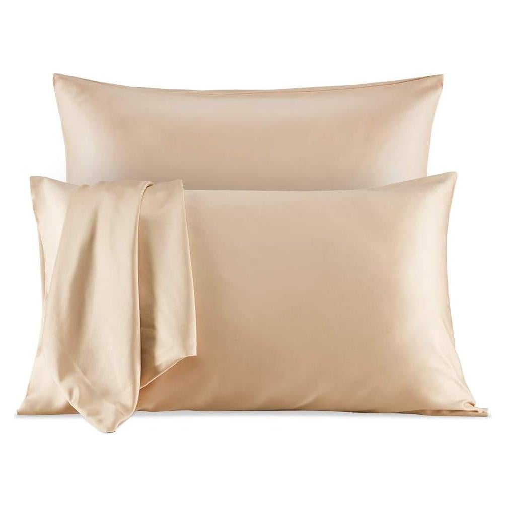 Funda de Almohada de Satén SLEEP ZONE Rey Almendra Buff - 2 Piezas