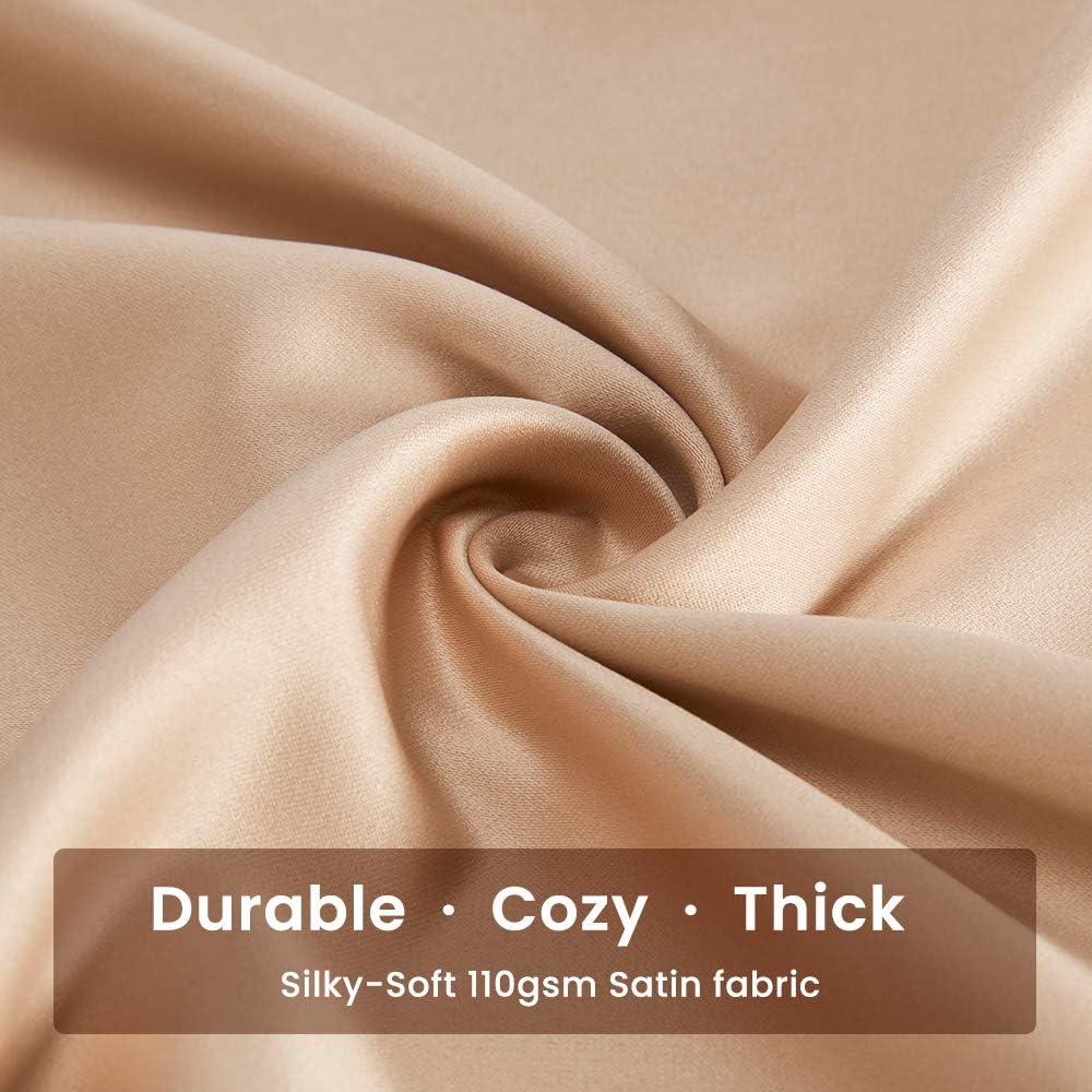 Funda de Almohada de Satén SLEEP ZONE Rey Almendra Buff - 2 Piezas