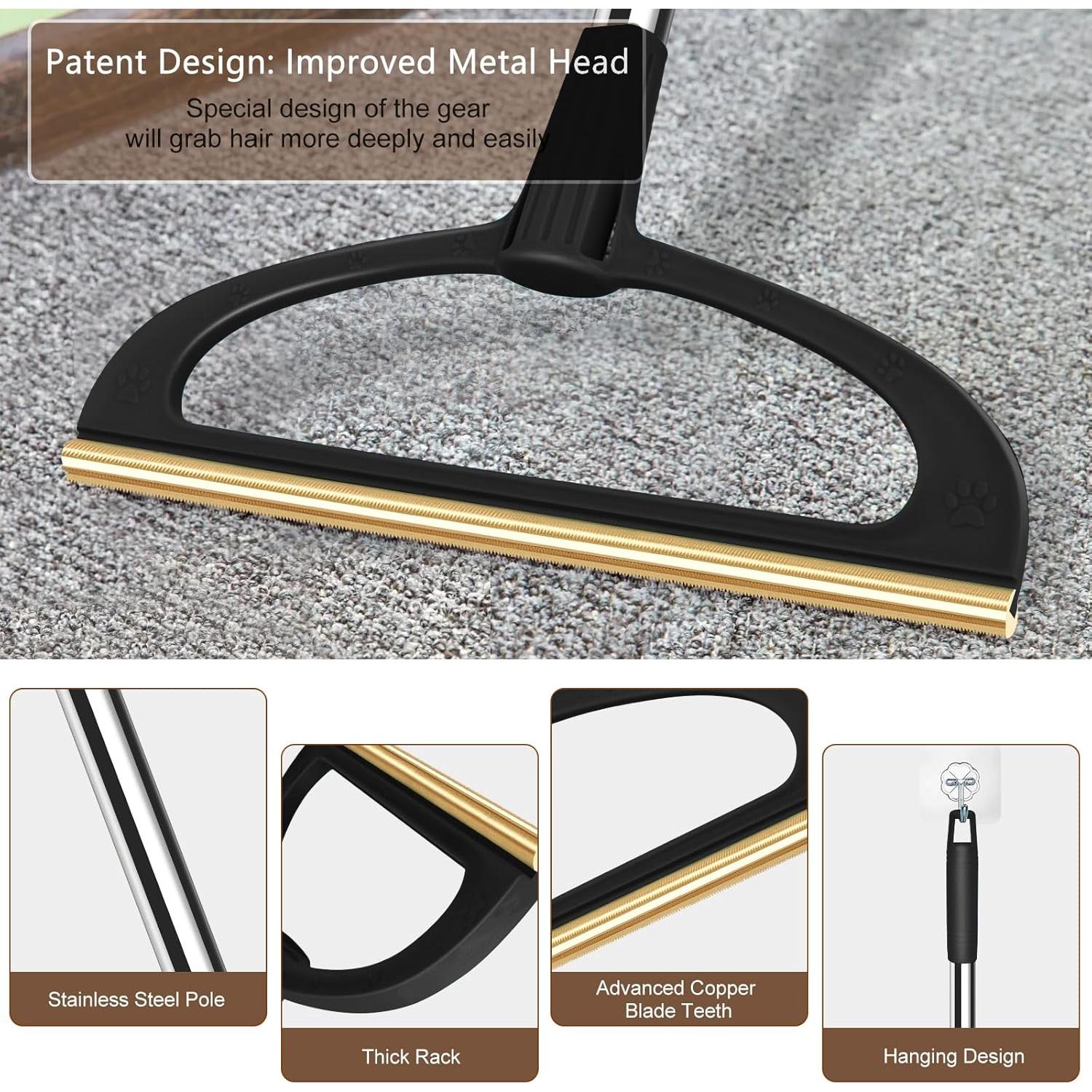 Rastrillo para Alfombra AIZAL 142 cm Eliminador Pelo Mascotas