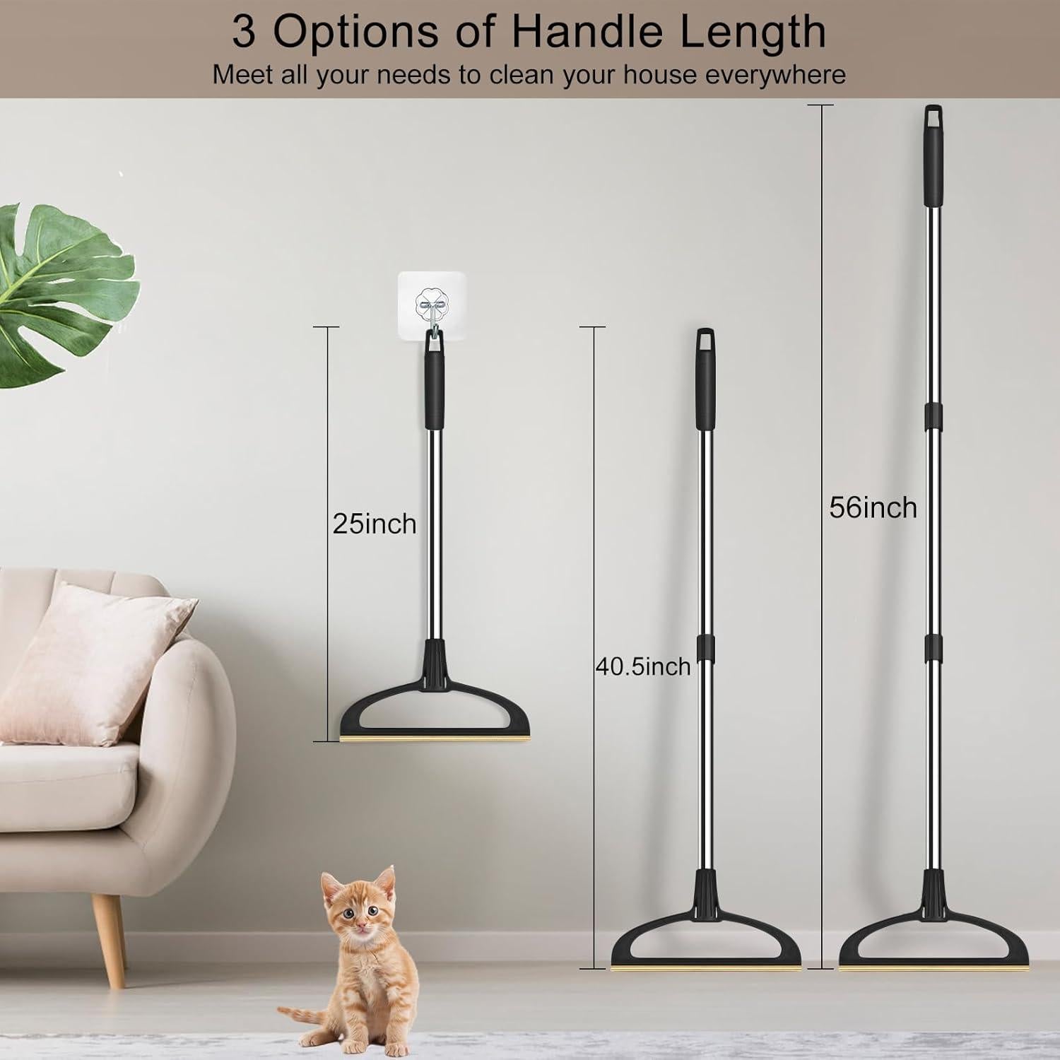 Rastrillo para Alfombra AIZAL 142 cm Eliminador Pelo Mascotas